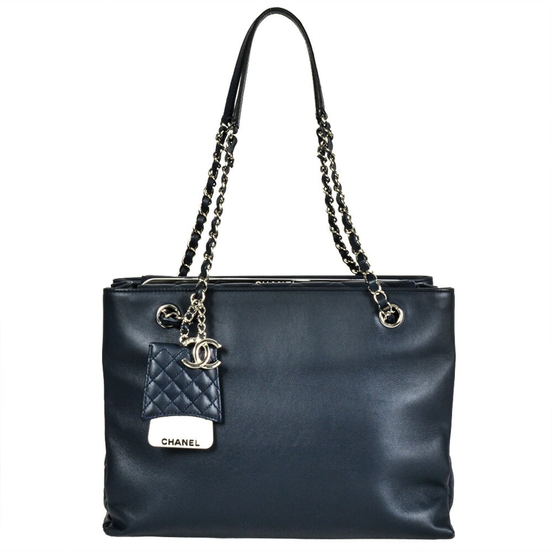 CHANEL Matelasse Chain Tote Bag in Leather with Coco Mark Charm