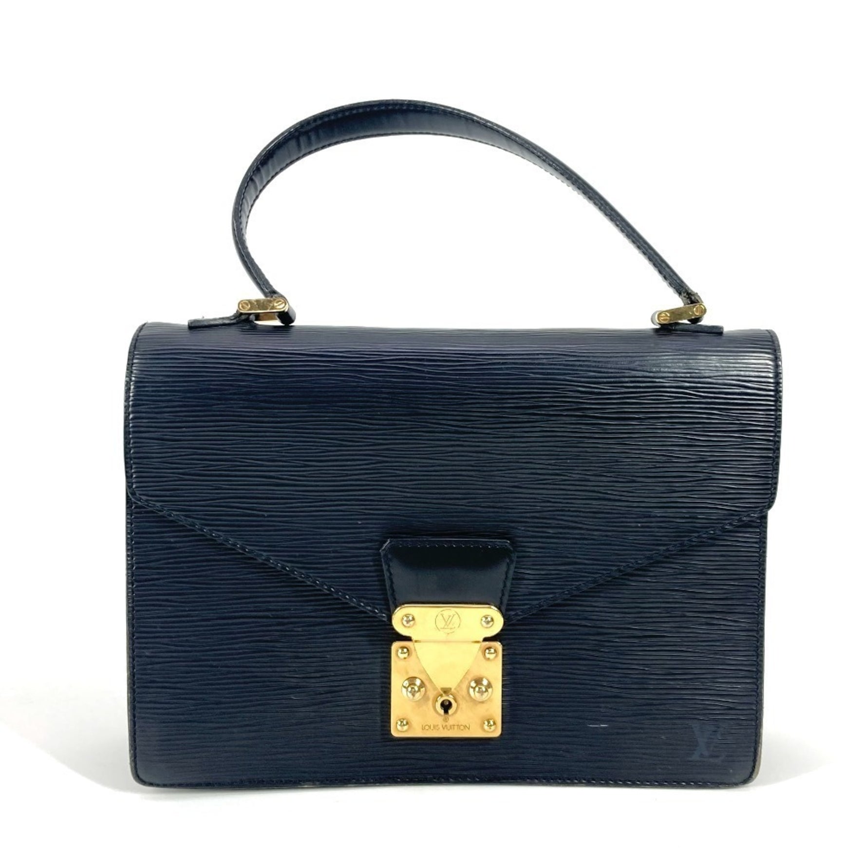 Louis Vuitton Epi Concorde Bag Business Flap Handbag Leather Noir Black