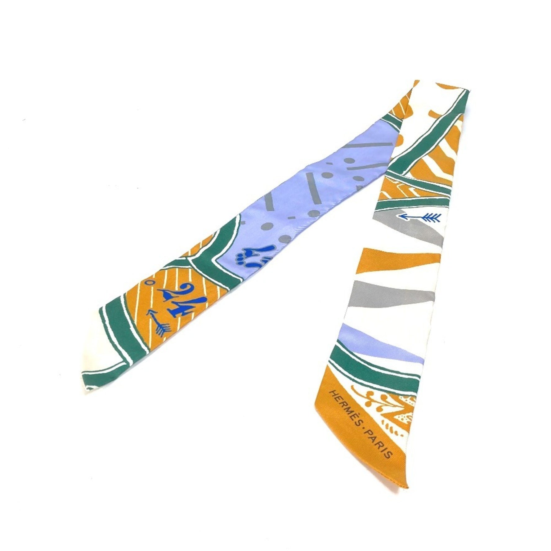 HERMES Bandeau Scarf Twilly Silk Muffler Multicolor