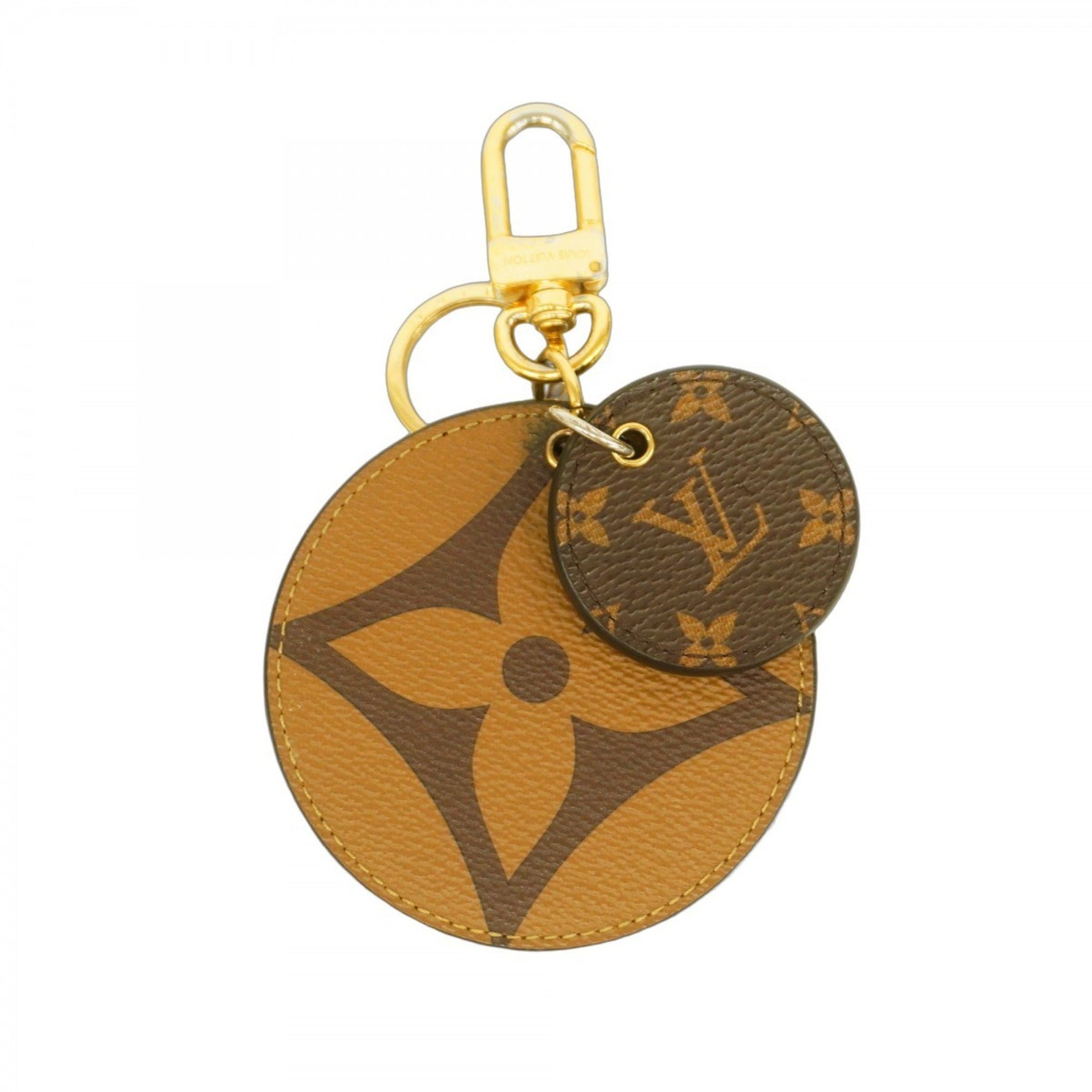 Louis Vuitton Monogram Giant Porte Clay Lustre Keychain M69317 Brown Women's