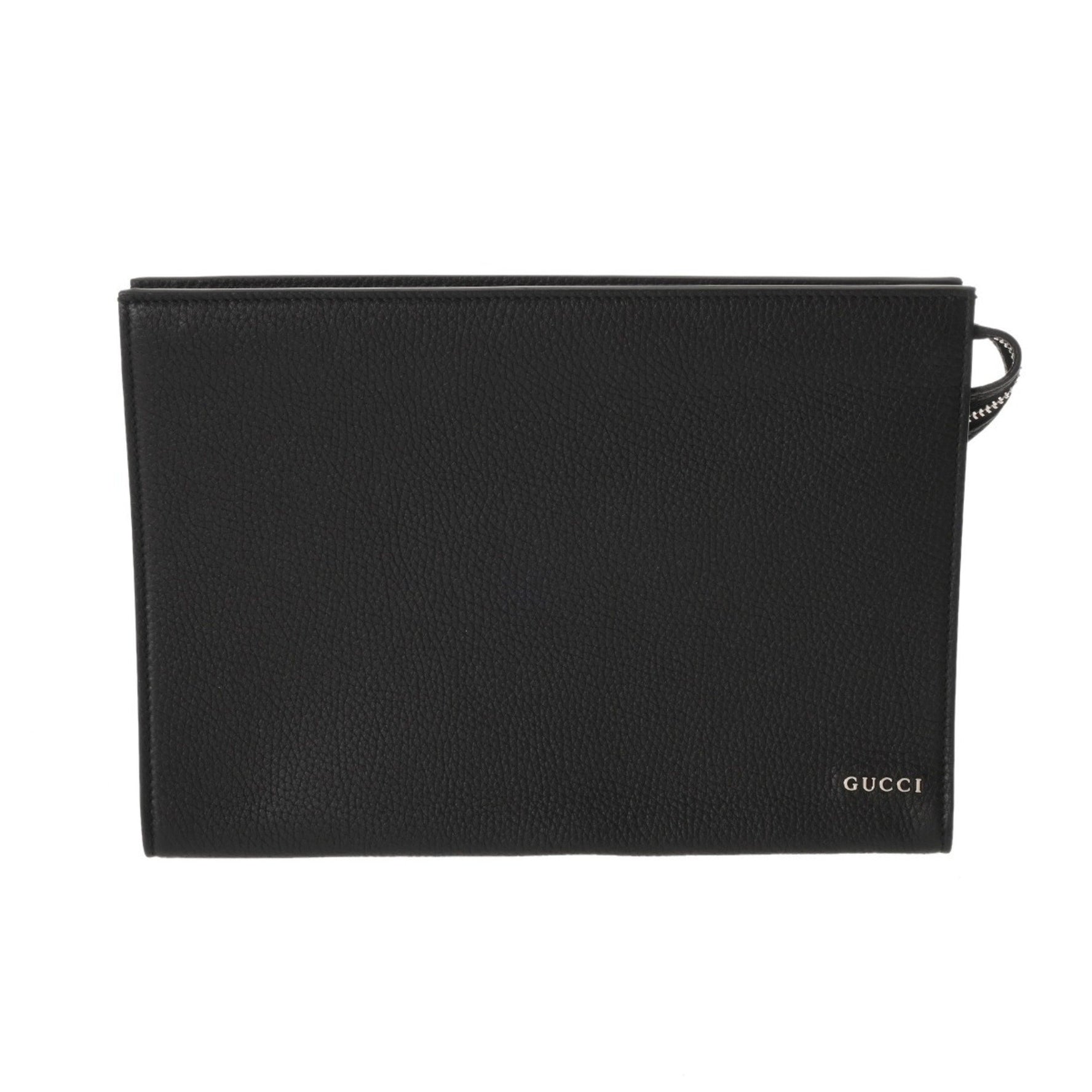 GUCCI Logo Small Pouch Leather Clutch Bag