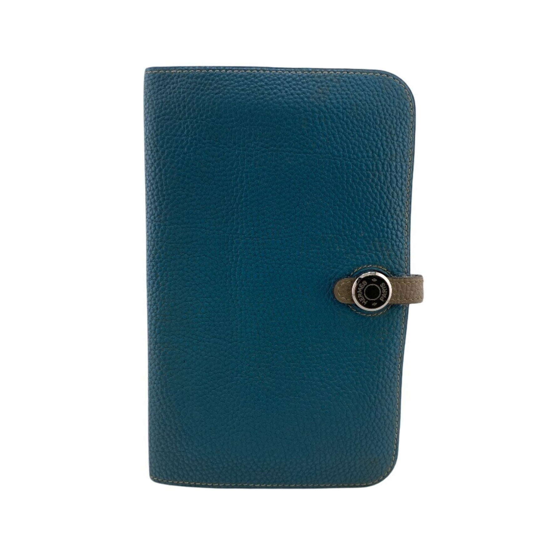 HERMES Hermes Dogon GM Long Wallet Blue Women's