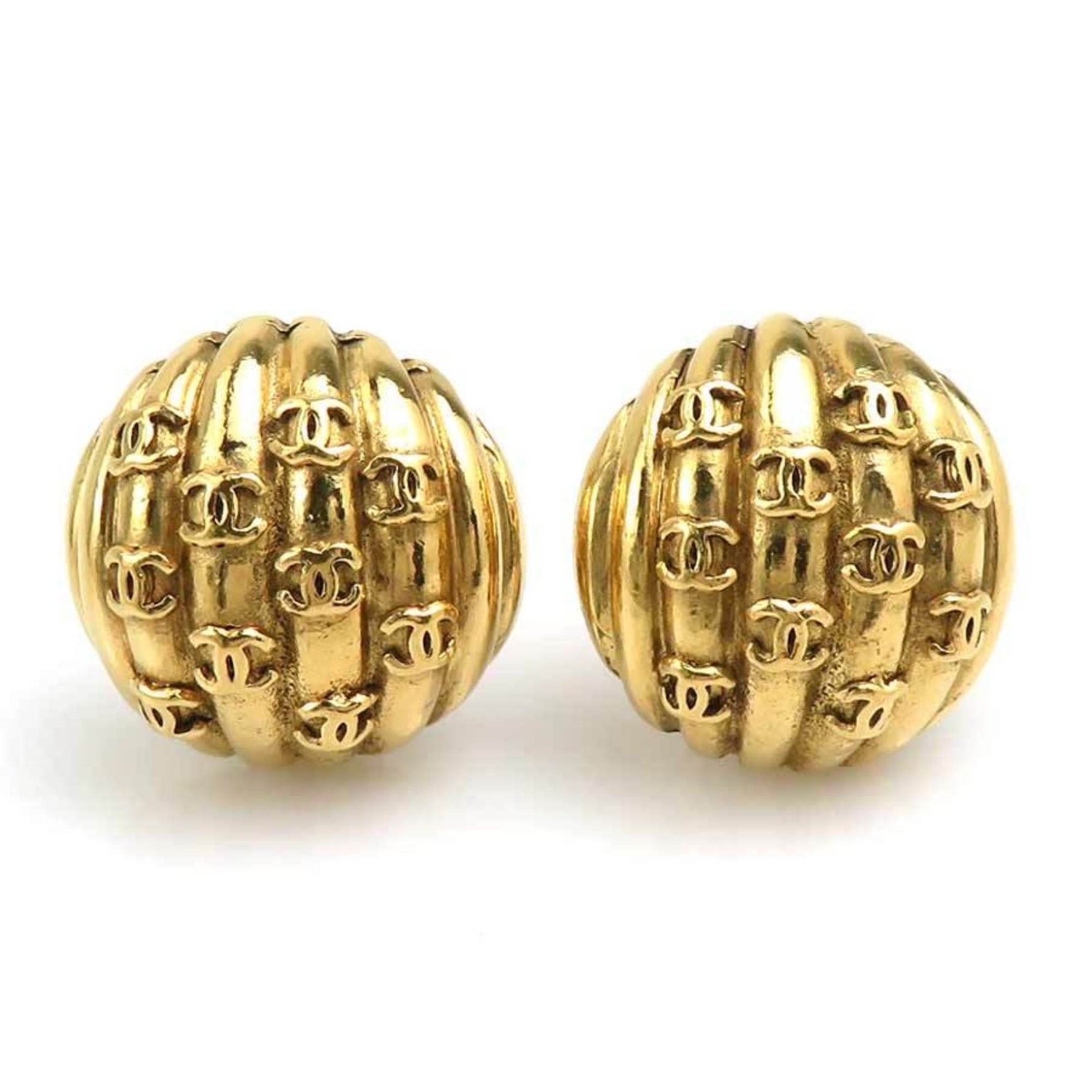 CHANEL Coco Mark Metal Earrings