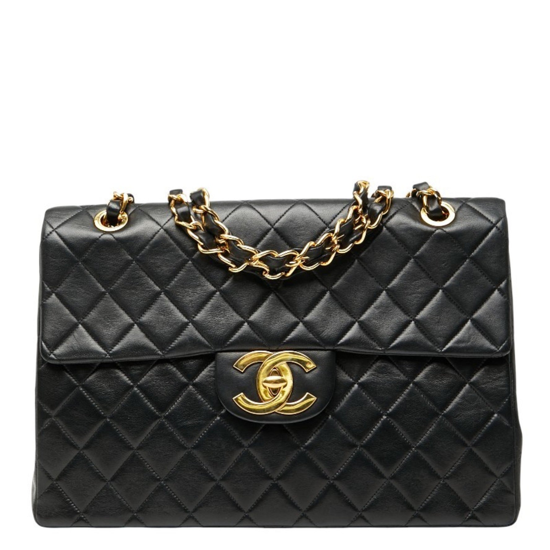 CHANEL Coco Mark Deca Matelasse 34 Crossbody Chain Shoulder Bag in Leather