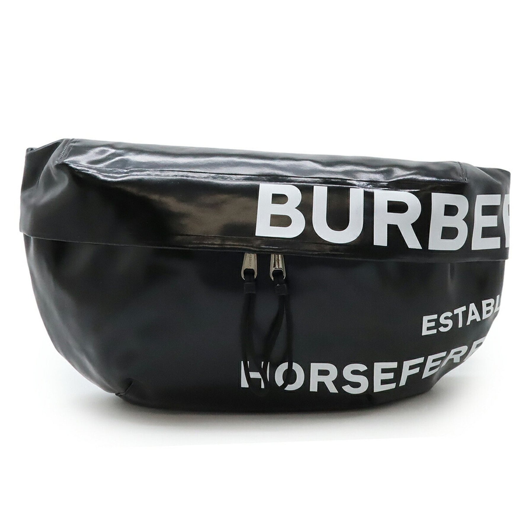Burberry Horseferry Print Body Bag Waist Black White
