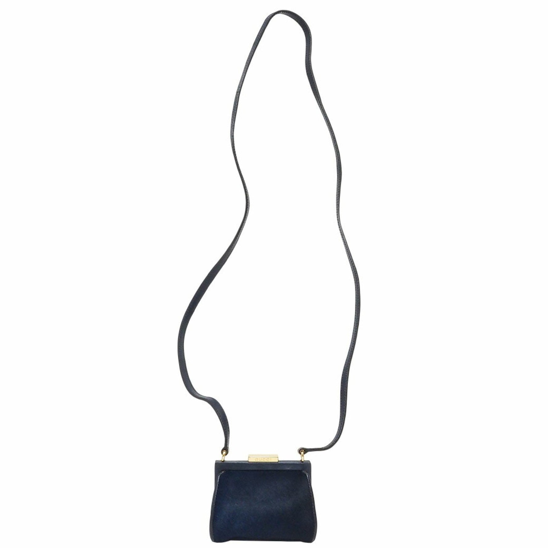 Gucci Old Pony Shoulder Bag Navy Women's Pochette GUCCI