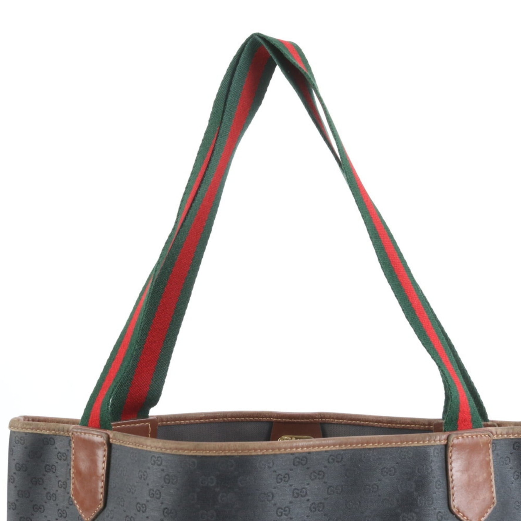 Gucci Old Micro GG Sherry Line 002 983 Leather Tote Bag Shoulder Brown