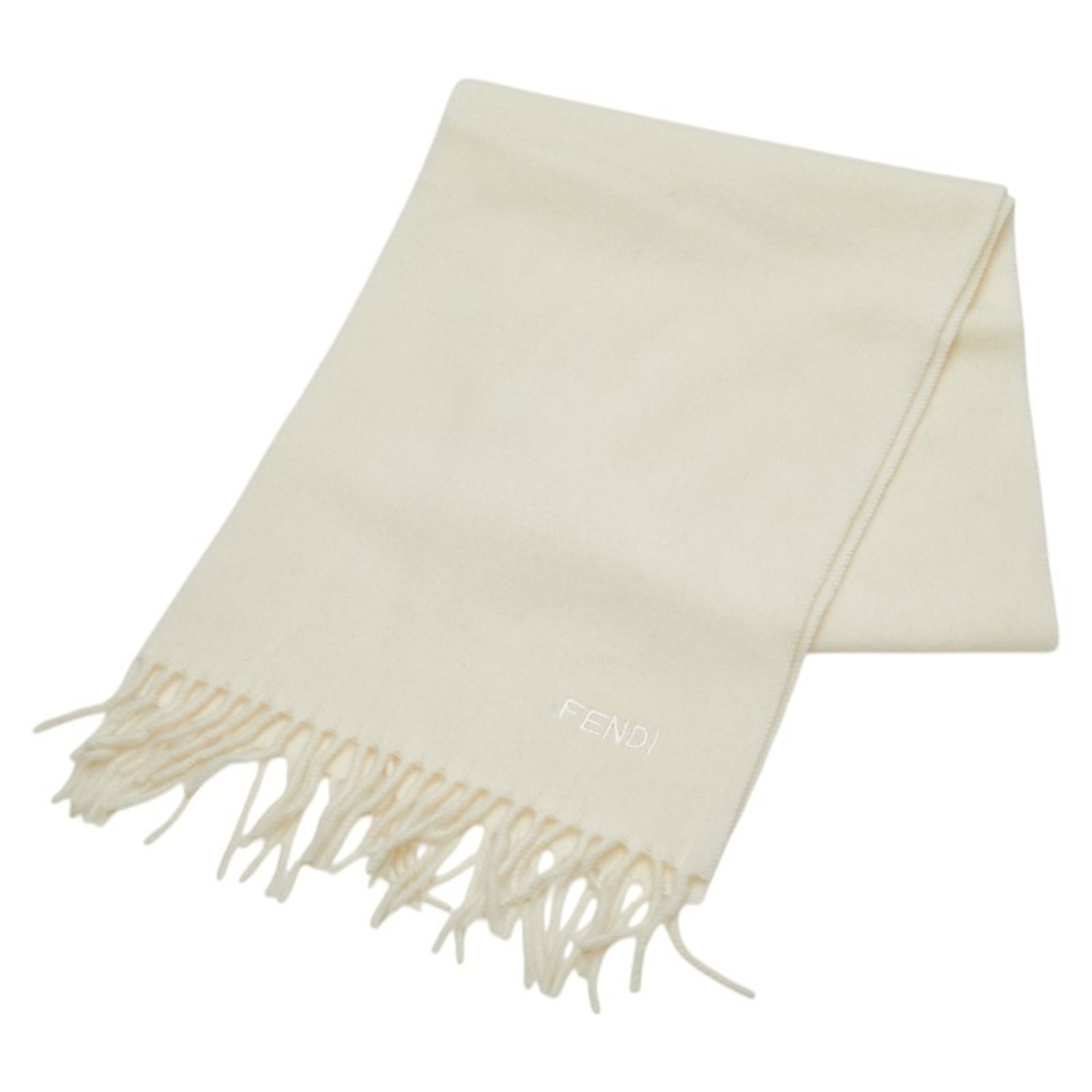 FENDI Embroidered Scarf Wool Cashmere