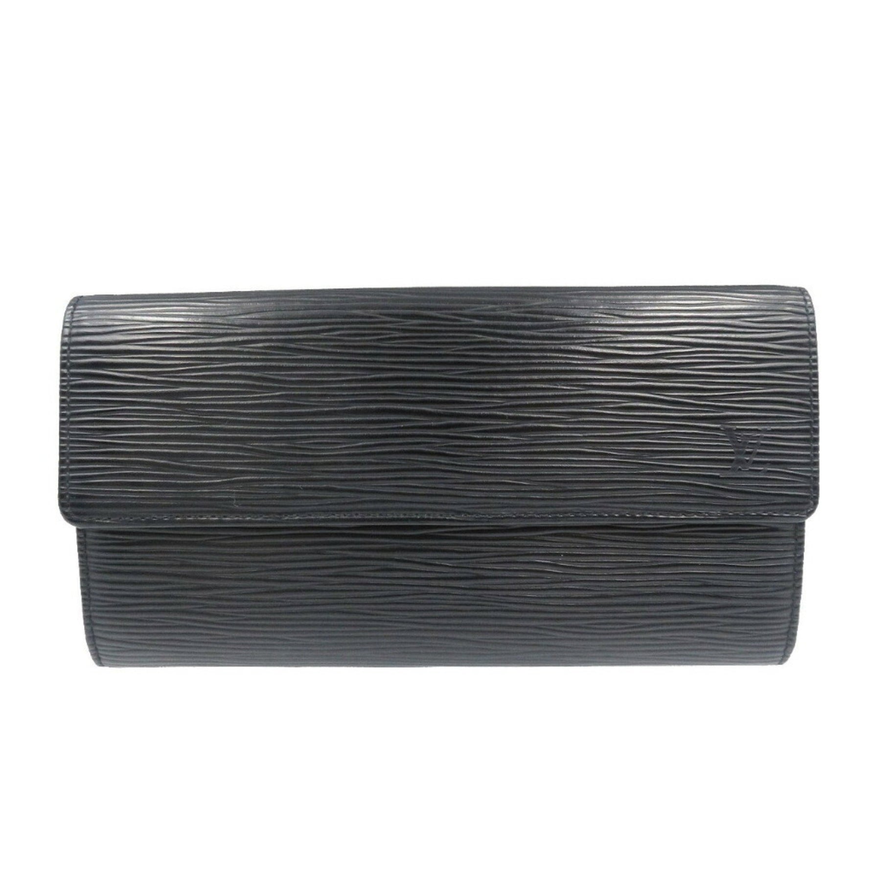 Louis Vuitton Pochette Porto Monnaie Credit M63592 Epi Noir Black Long Wallet 1242LOUIS VUITTON