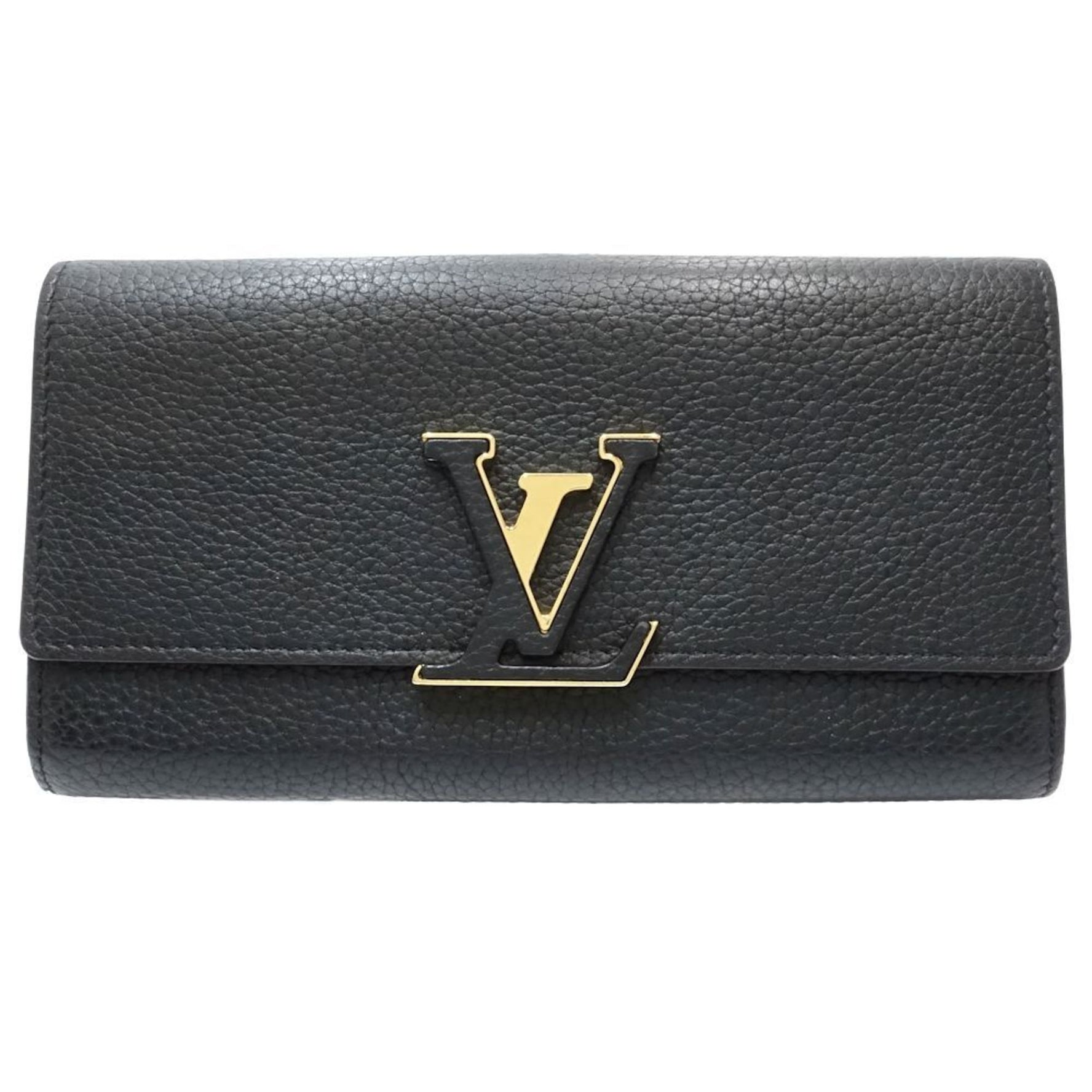 LOUIS VUITTON Louis Vuitton Long Wallet M61248 Portefeuille Capucines Noir Hot Pink