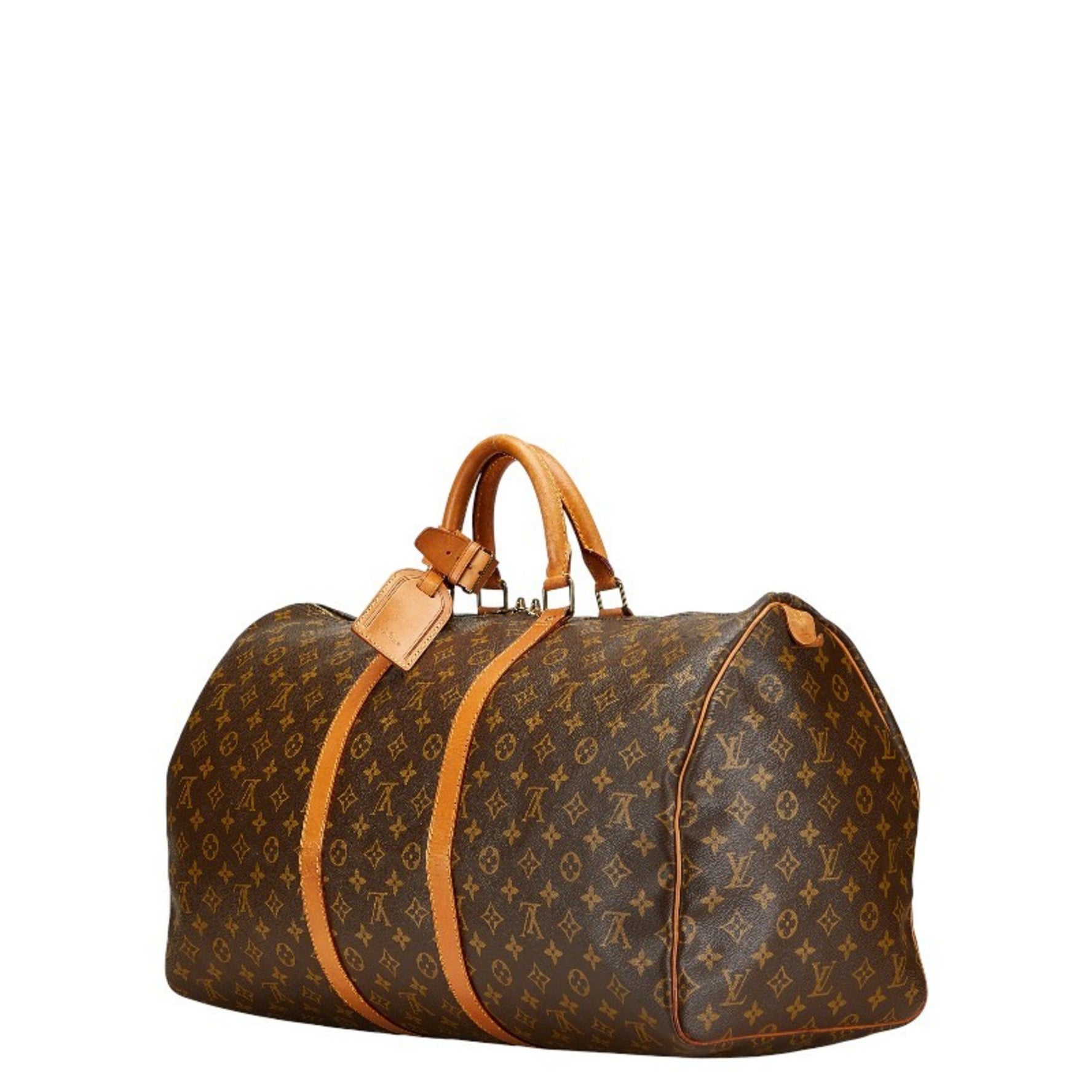 Louis Vuitton Monogram Keepall 55 Boston Travel Bag PVC Leather LOUIS VUITTON