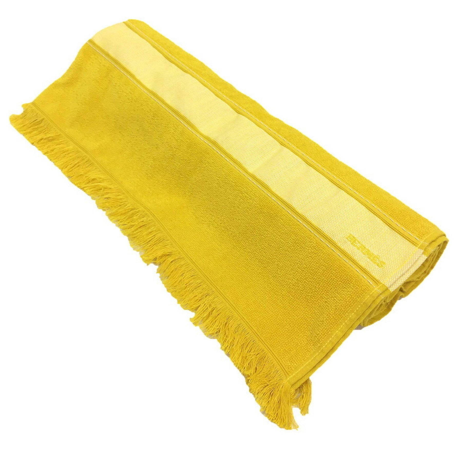 HERMES Yachting Bath Towel/Beach Towel Blanket, Cotton, Yellow, Unisex, Men's/Women's, aq11959