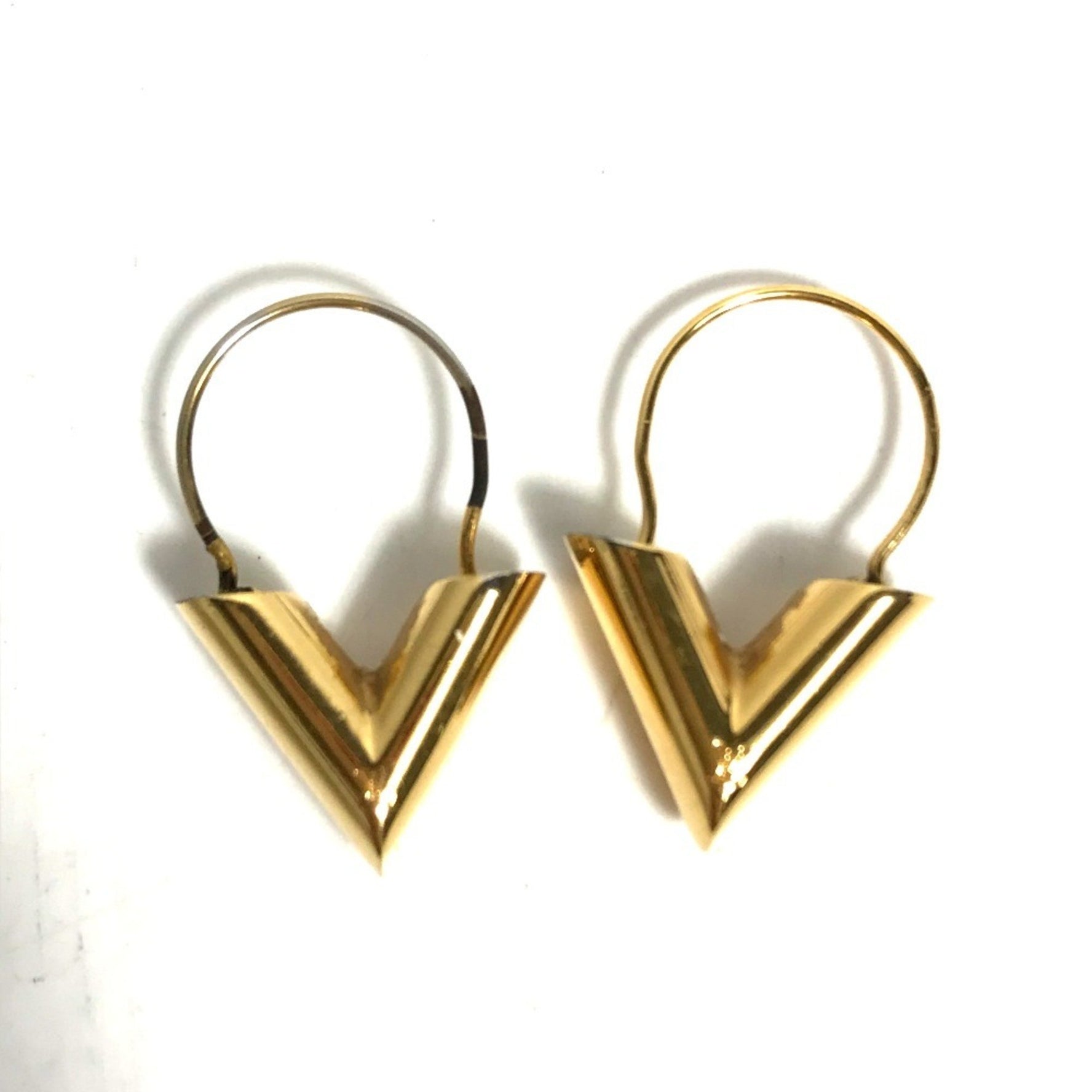 LOUIS VUITTON Essential Logo Hoop Earrings Metal, Gold, for Women