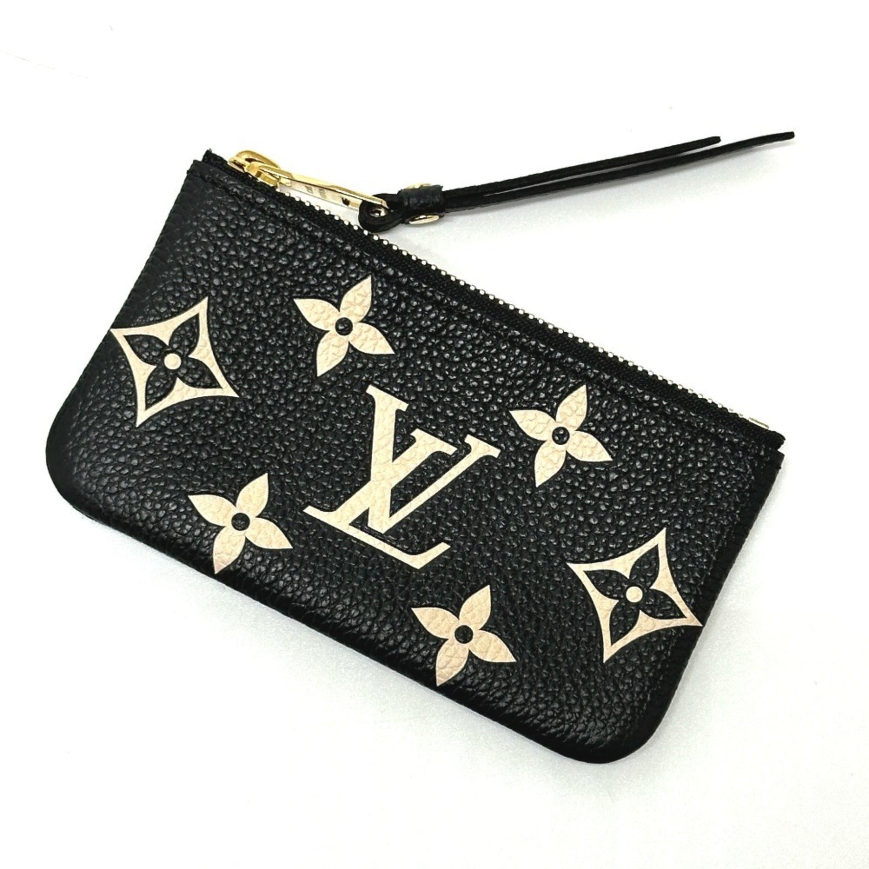 LOUIS VUITTON M80885 Monogram Empreinte Pochette Cle Coin Case in Leather, Women's, Black