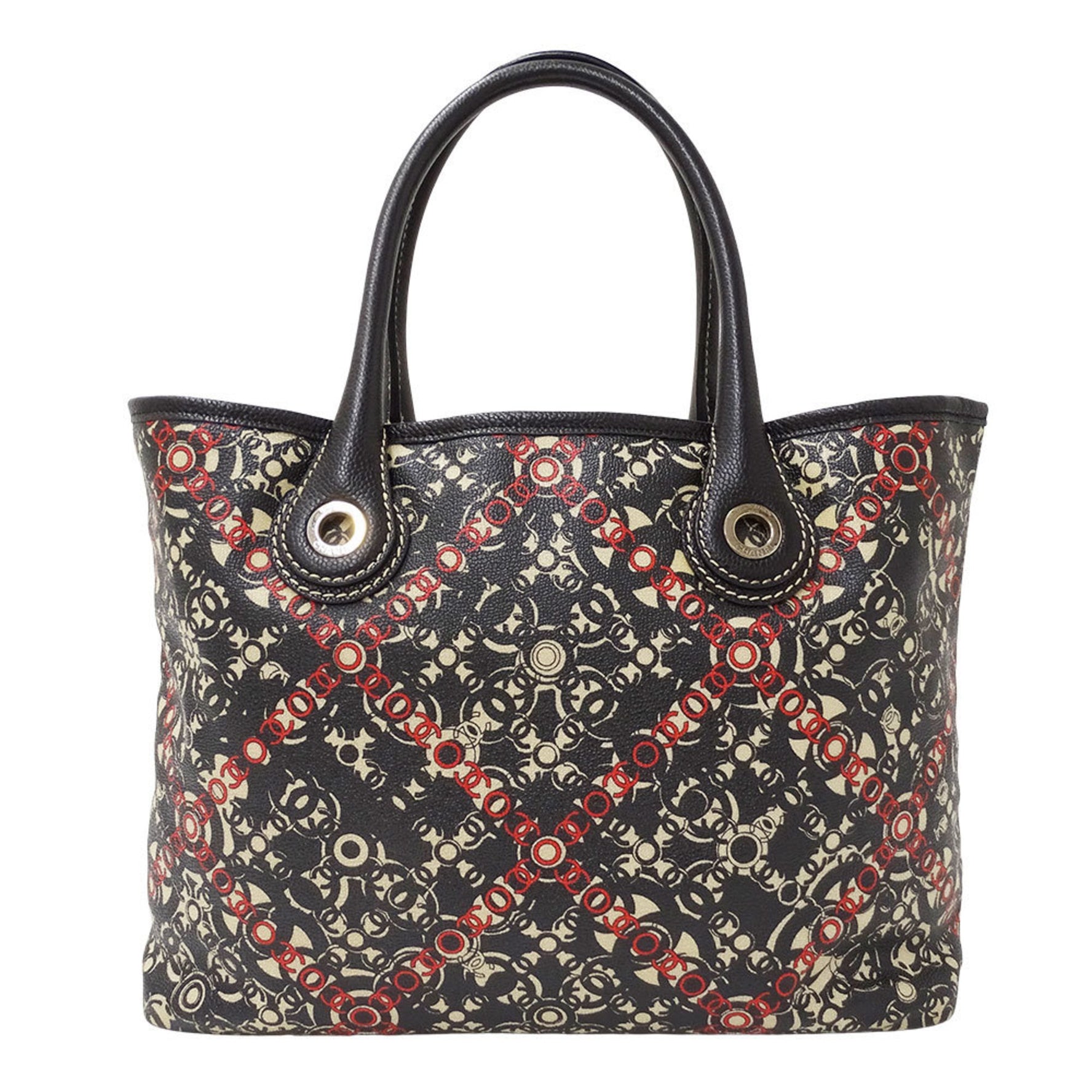 CHANEL Coco Travel Tote Bag in Black with Silver Hardware and Logo Pouch