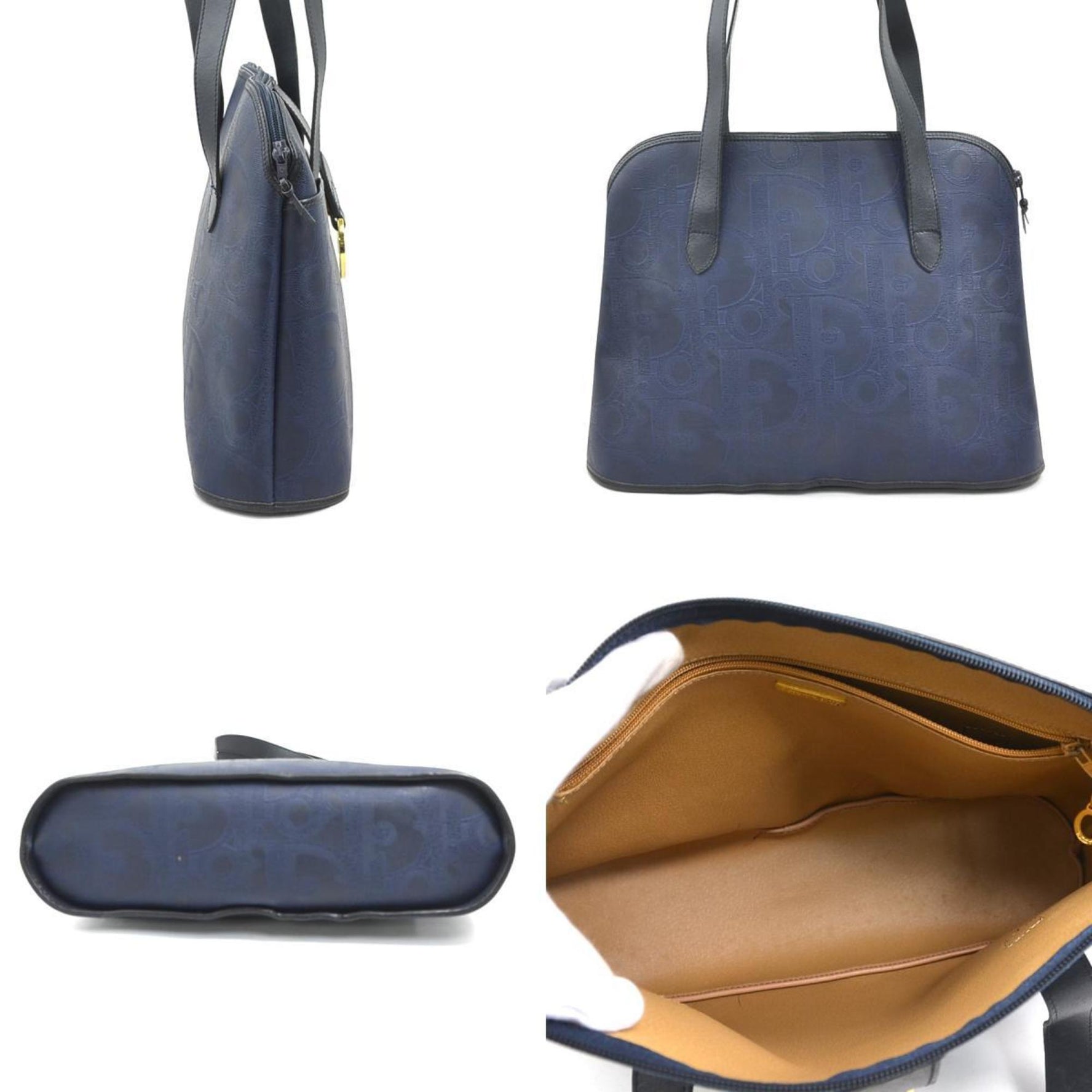 Christian Dior Coated Canvas Leather Shoulder Bag in