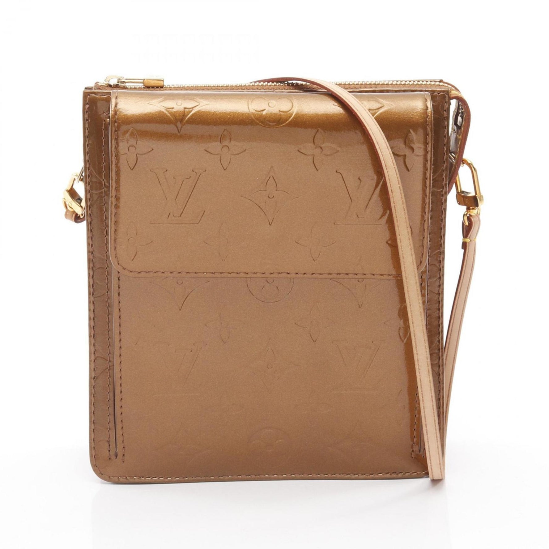 Louis Vuitton Mott Monogram Vernis Shoulder Bag, Leather, Brown