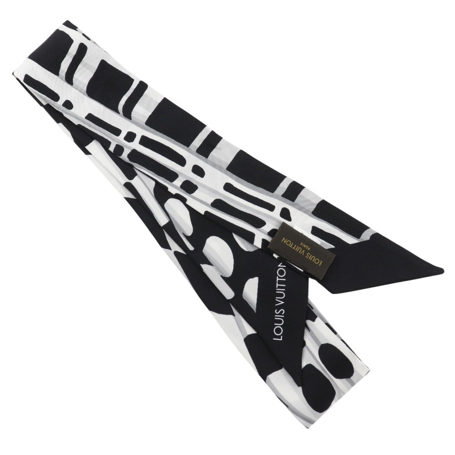 Louis Vuitton Bandeau Scarf Silk Black/White