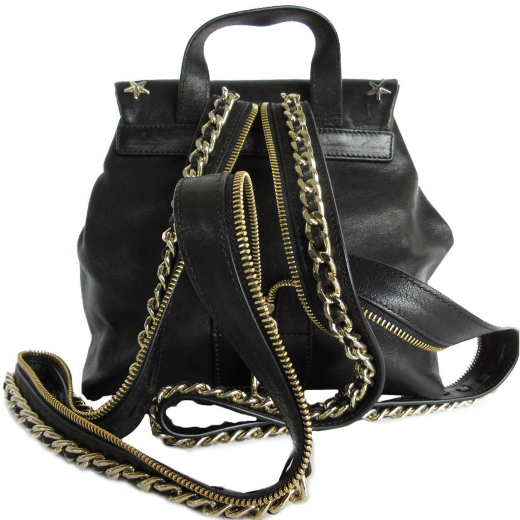 Jimmy Choo Star Studs Leather Metal Backpack