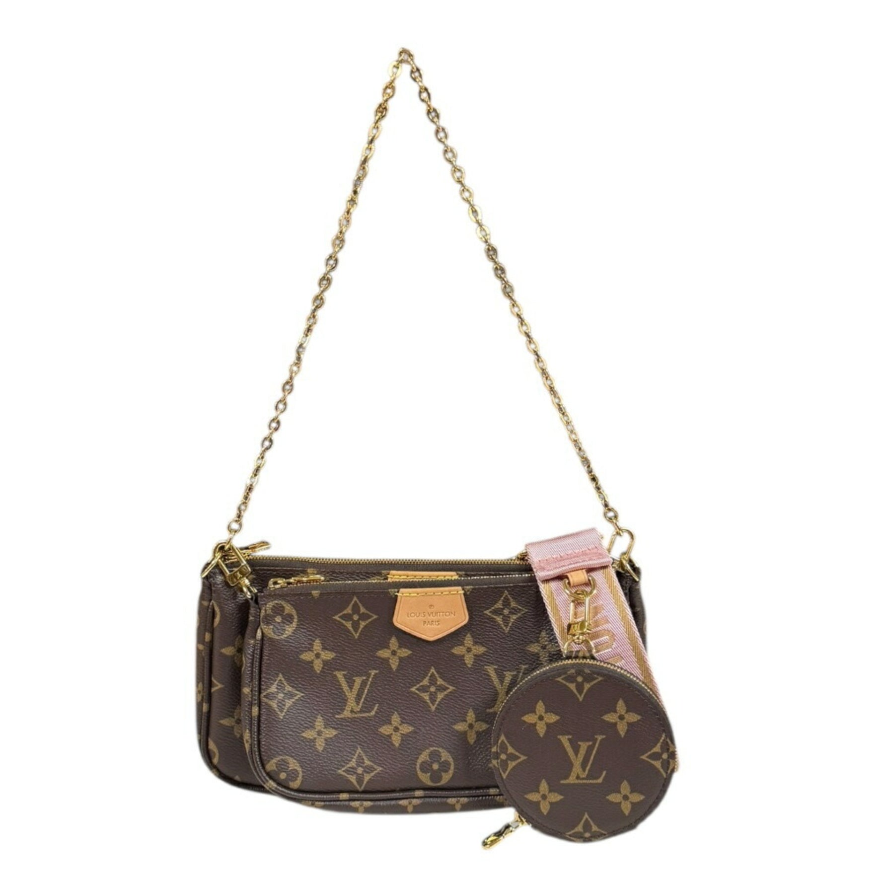 Louis Vuitton Multi Pochette Accessoires Monogram Shoulder Bag Canvas Brown