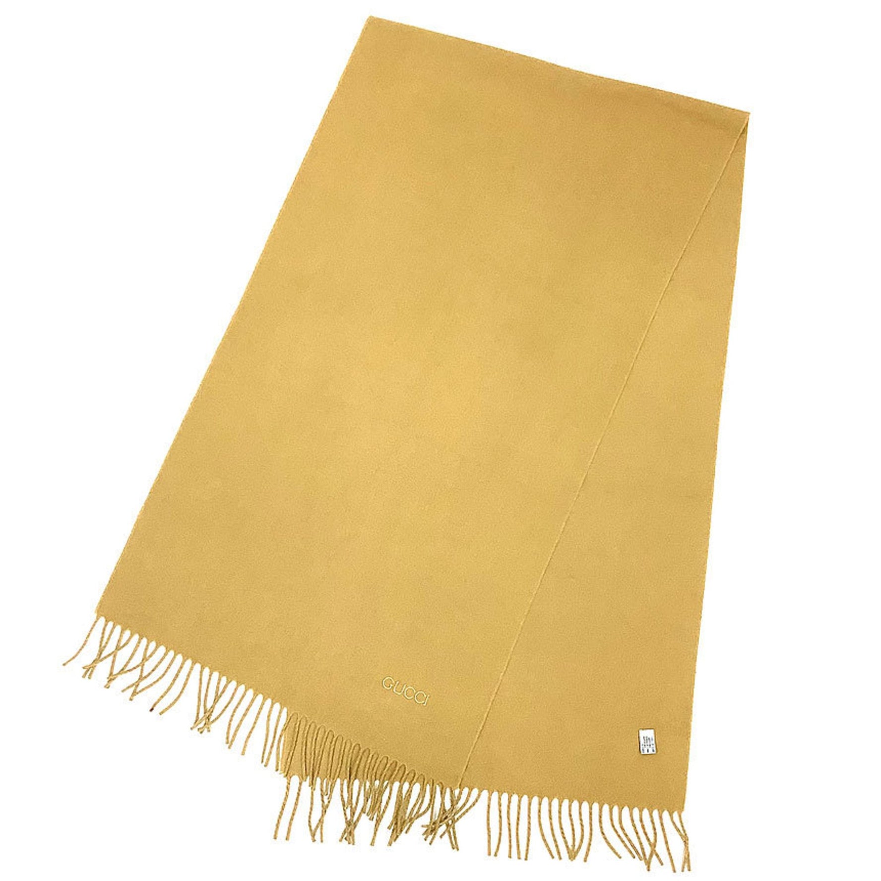 GUCCI scarf 100% cashmere yellow beige