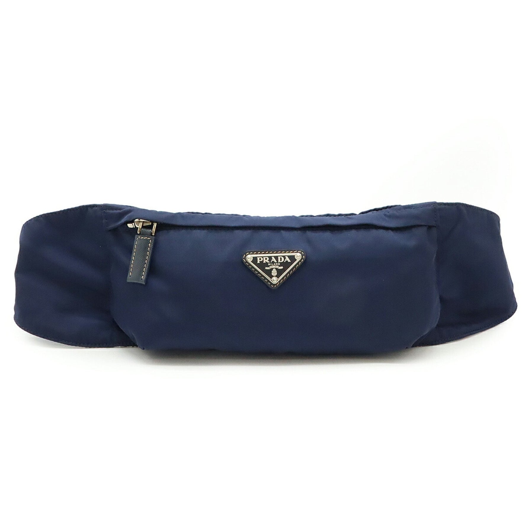 PRADA Prada Triangle Waist Bag, Pouch, Body Hip Nylon BALTICO, Navy, VA0180