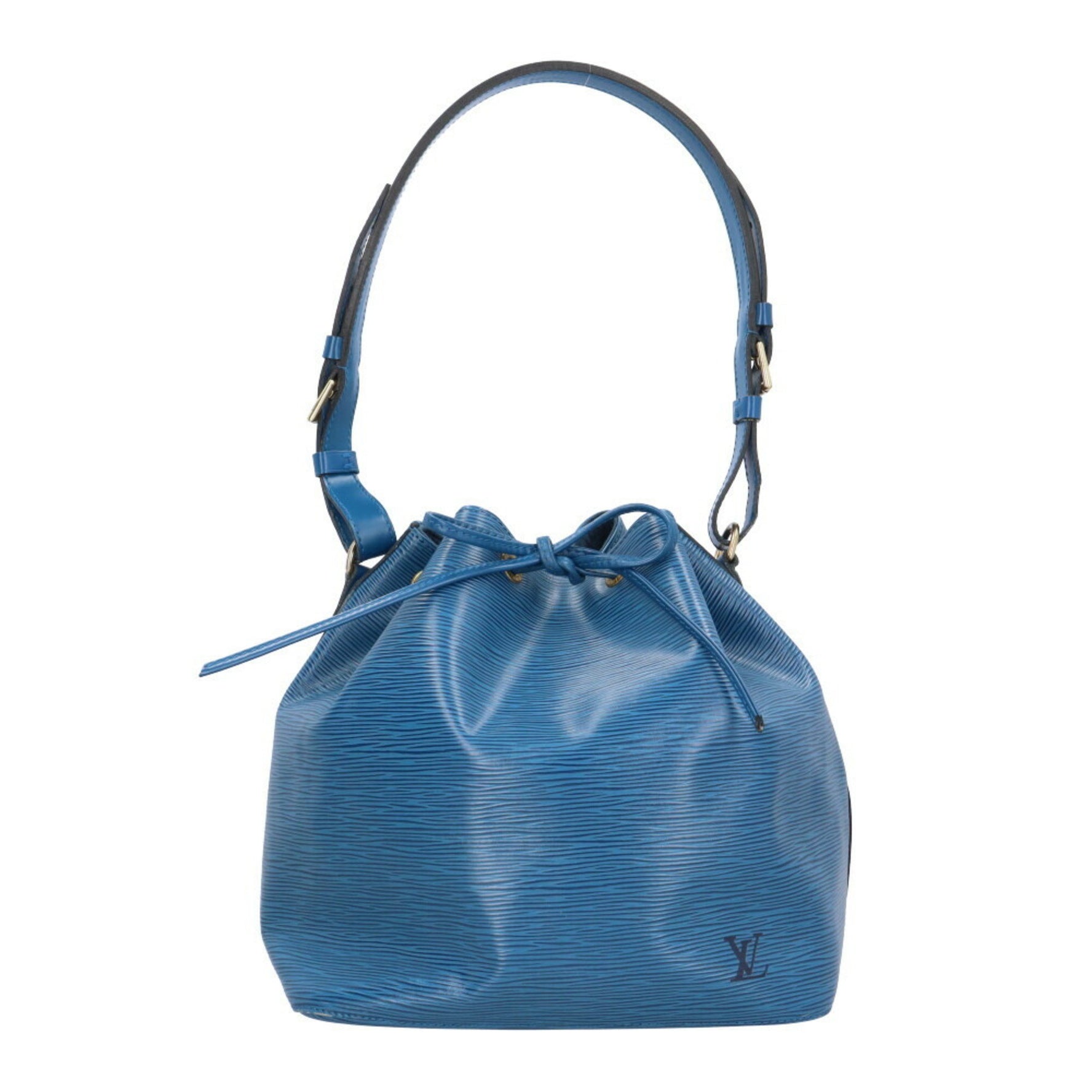 Louis Vuitton Petit Noe Epi Shoulder Bag Leather Blue