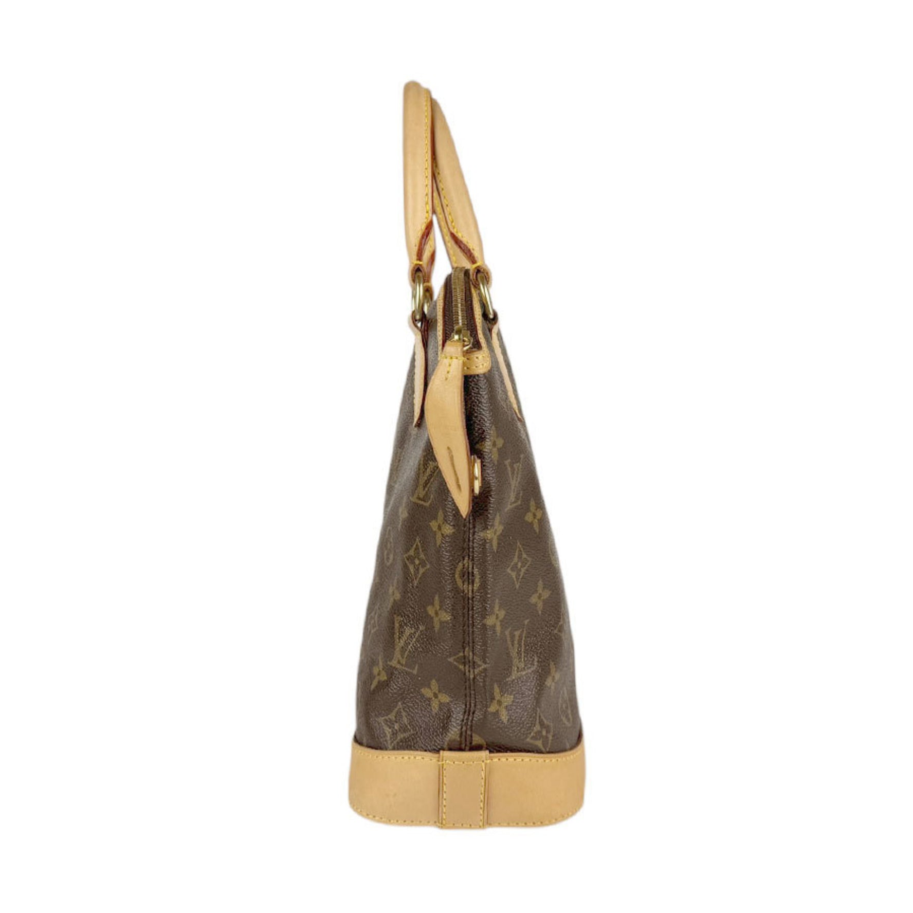Louis Vuitton LOUIS VUITTON Handbag Monogram Lockit Canvas Brown Gold Women's M40102 z4087