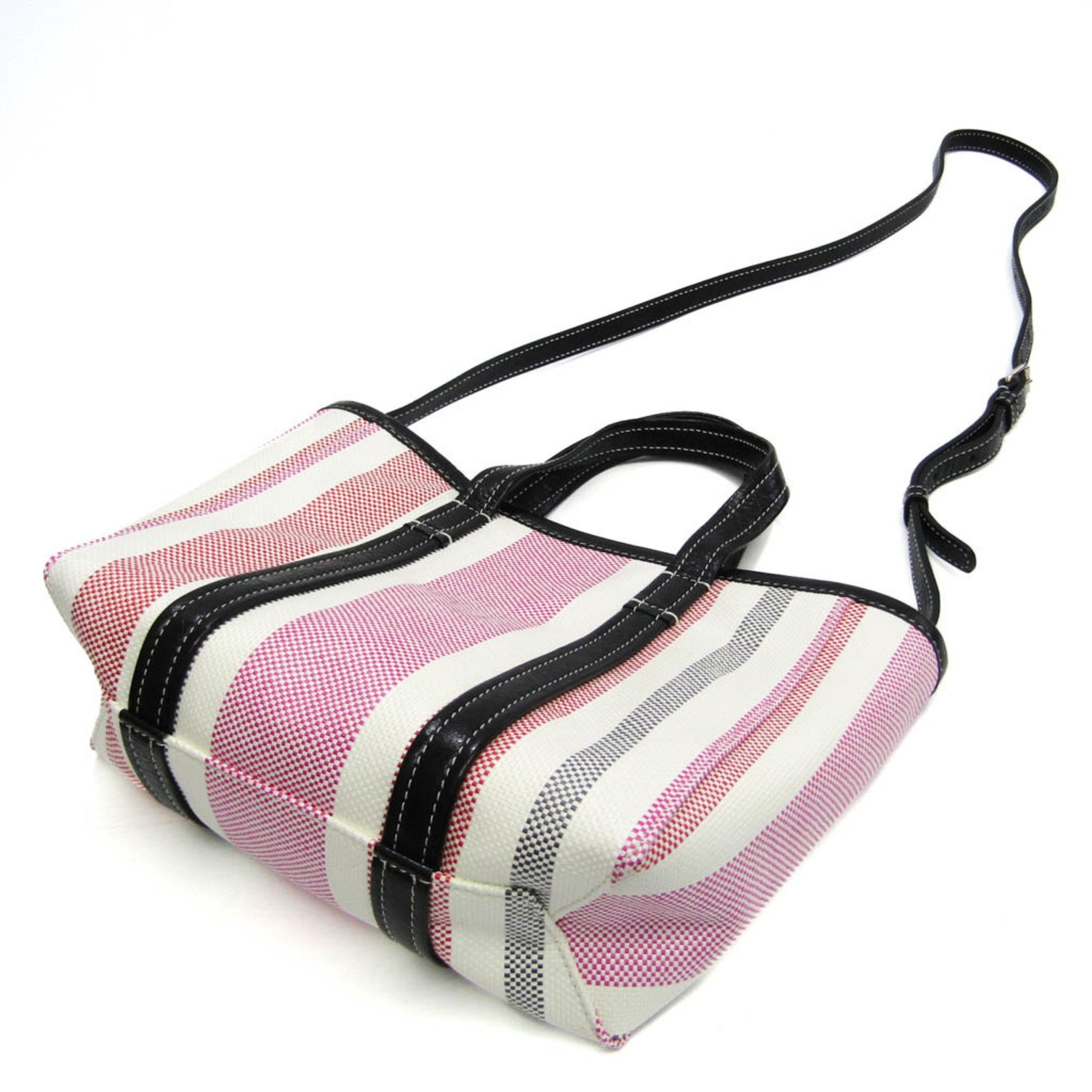 Balenciaga BARBES SMALL Women's Leather,Polyamide Handbag,Shoulder Bag Black,Pink,Red Color,White