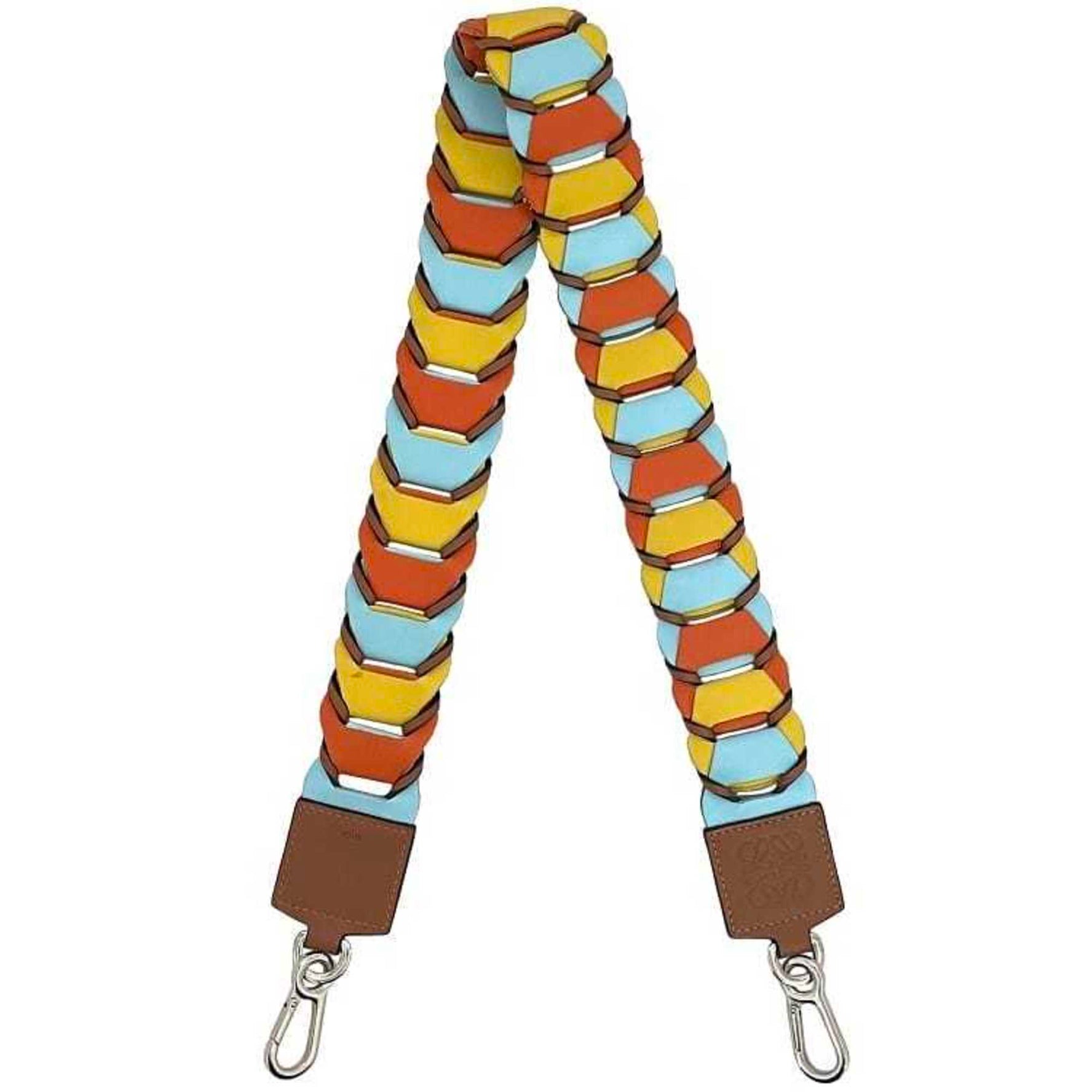 LOEWE Shoulder Strap ec-22874 Brown Yellow Orange Blue Multicolor Anagram Leather Add-on Only Genuine Bag
