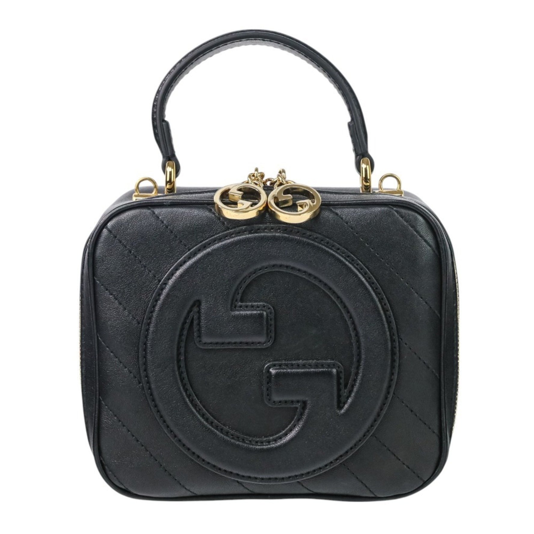 GUCCI Blondie top handle leather handbag x gold hardware