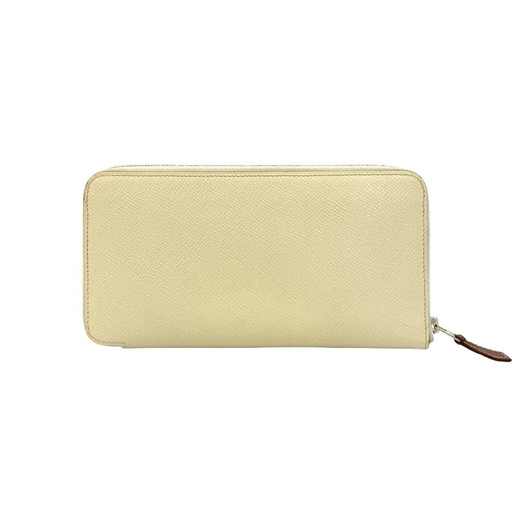HERMES Azap Silkin Epsom Leather Round Zip Long Wallet, Size