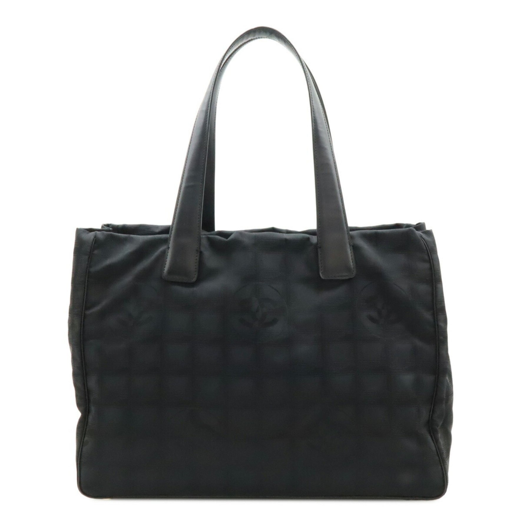 CHANEL New Travel Line Tote MM Bag Shoulder Nylon Black A15991