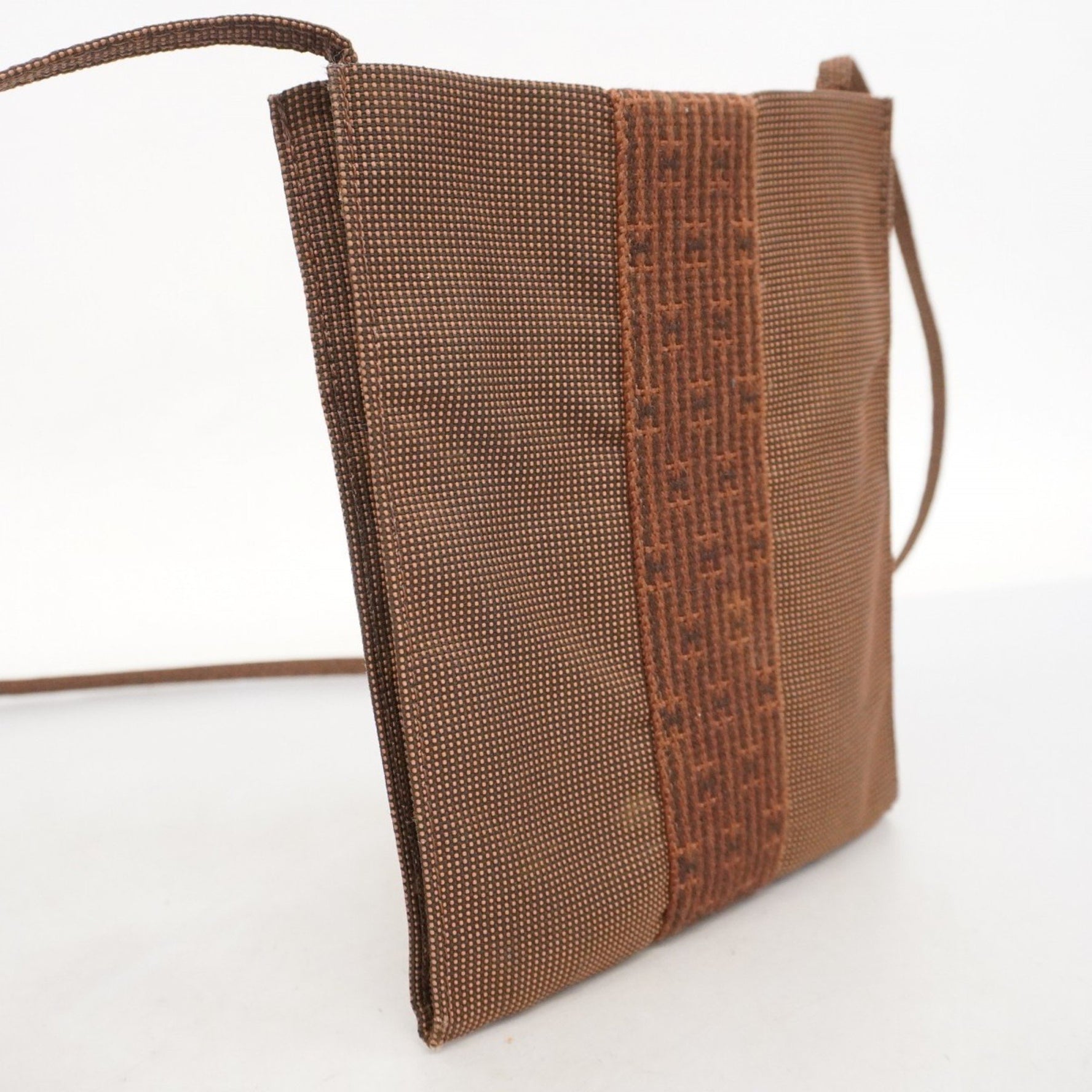 Hermes Hermès Air Line Pochette Shoulder Bag, Canvas, Brown, Women's