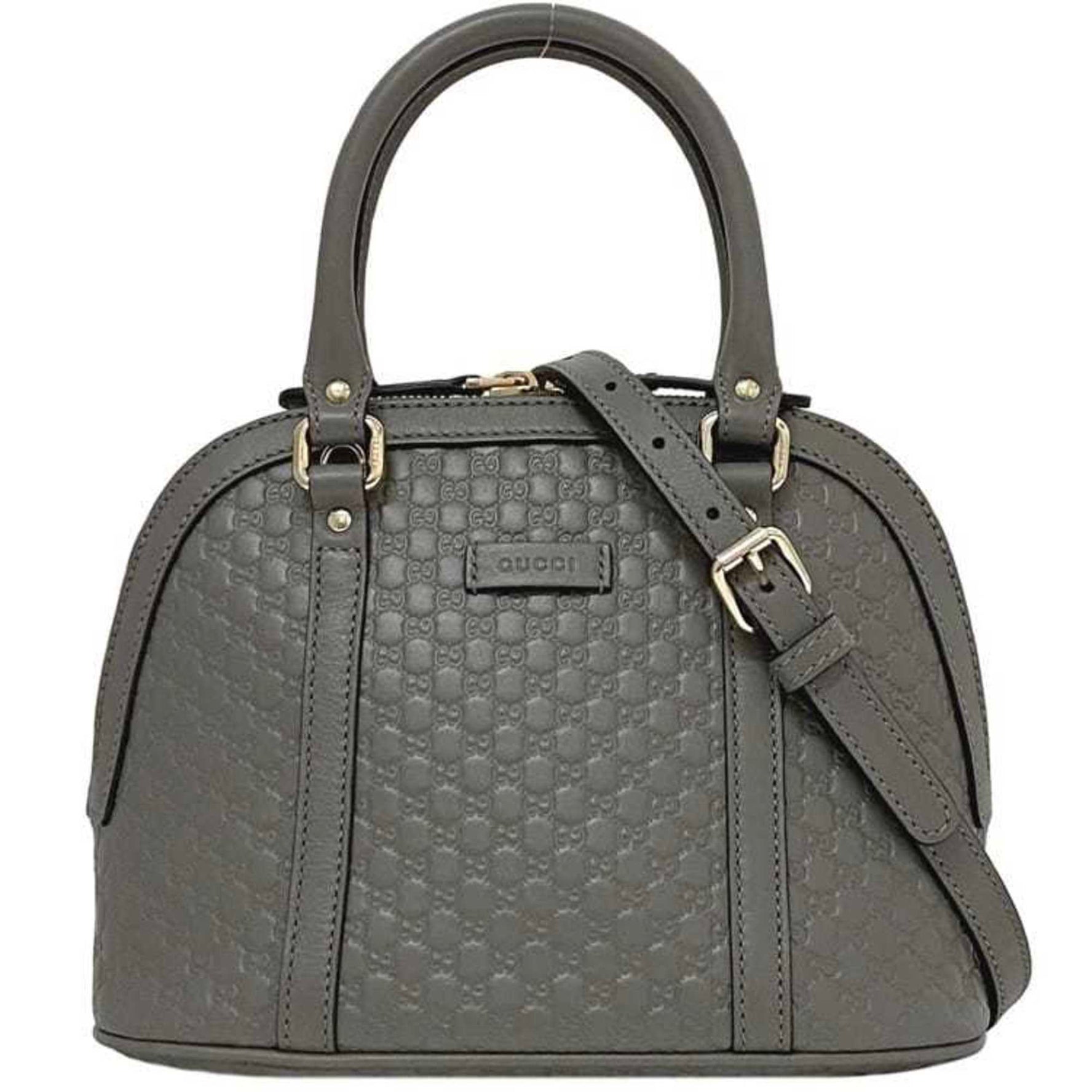 Gucci 2way bag f-21470 gray microsima handbag shoulder leather GUCCI GG smoky color ladies compact