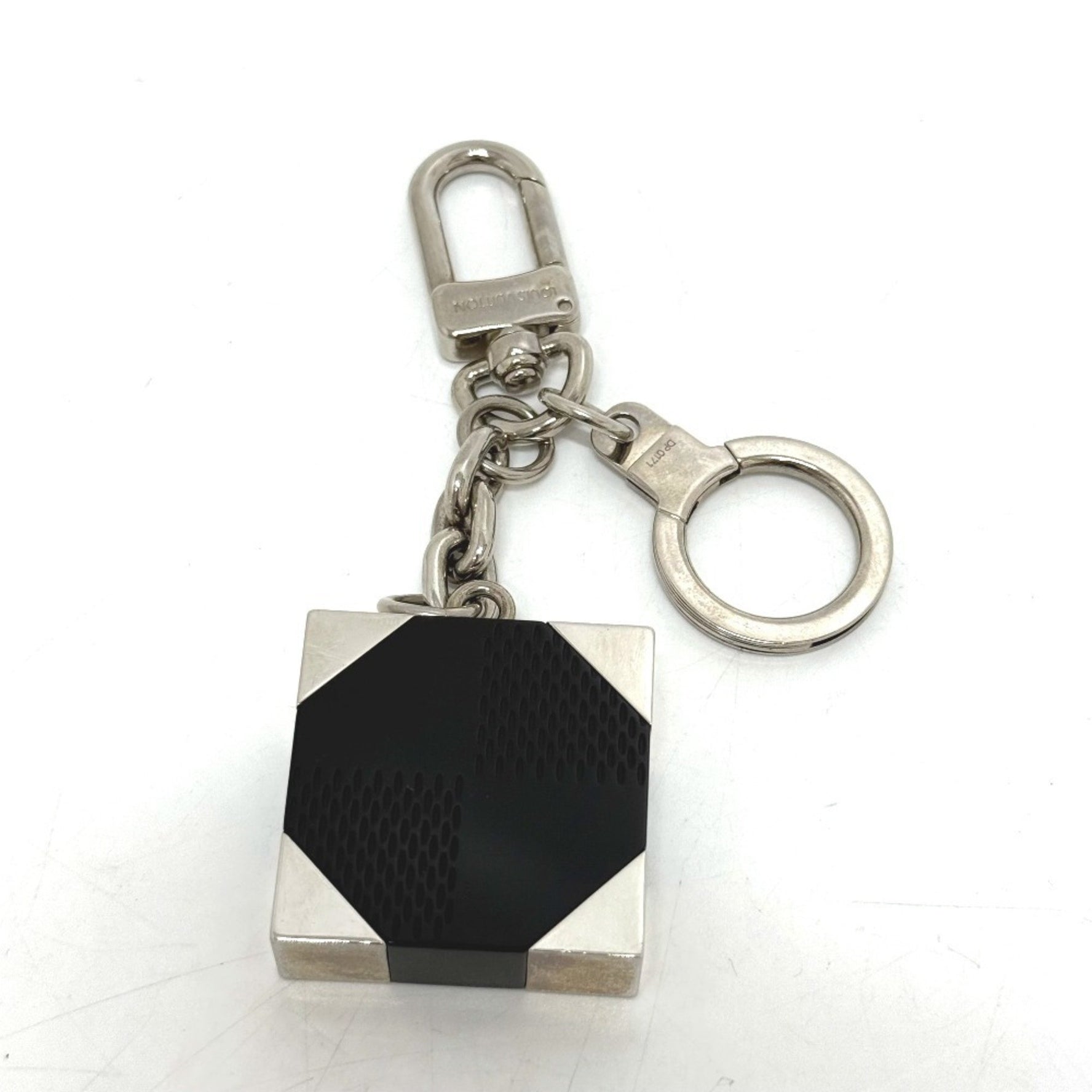 Louis Vuitton Porte Cle_Damier Ebene Keychain Key Charm Bag Plastic Black