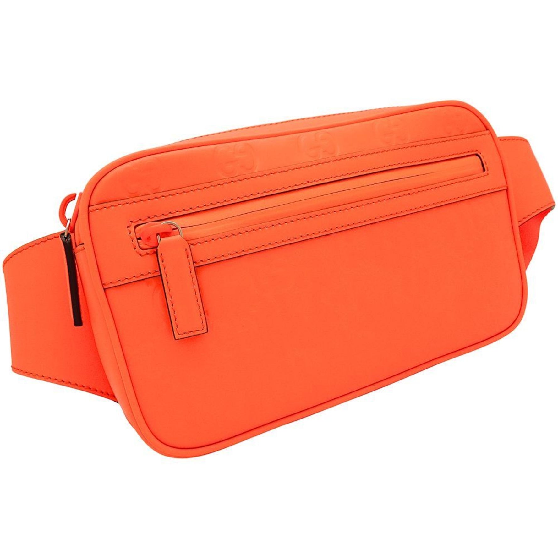 GUCCI Gucci Belt Bag Body GG Rubber Effect Leather Bright Orange