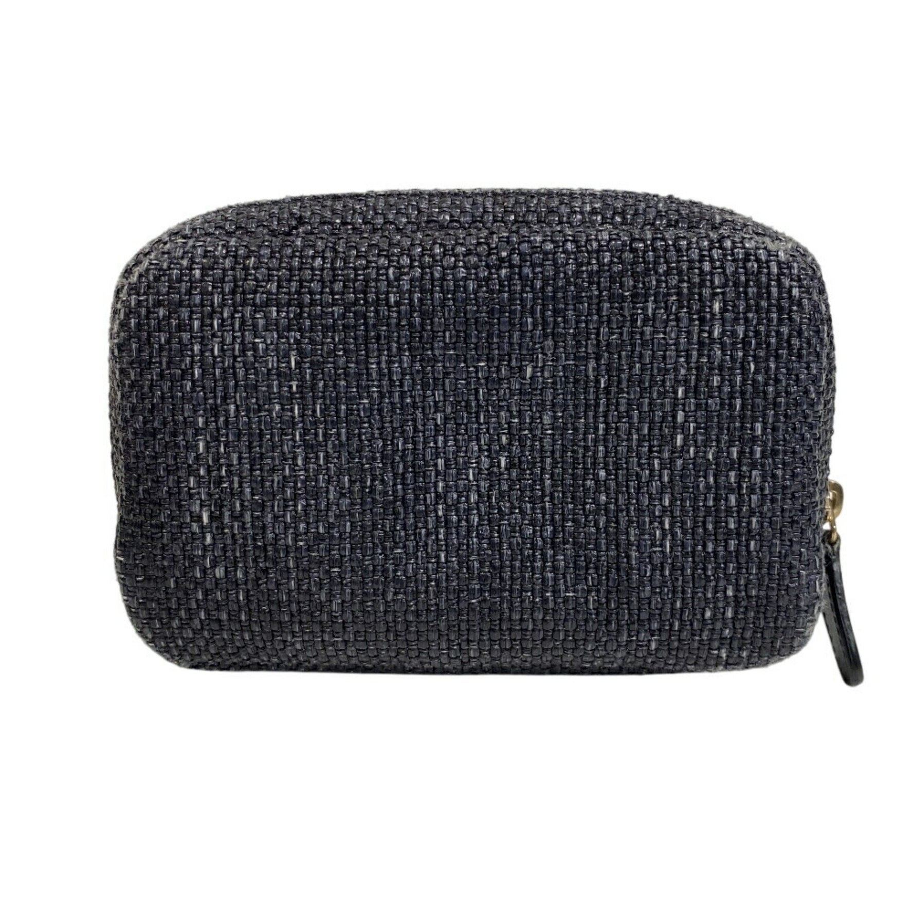 CHANEL Deauville Coco Mark Pouch, Navy, Women's