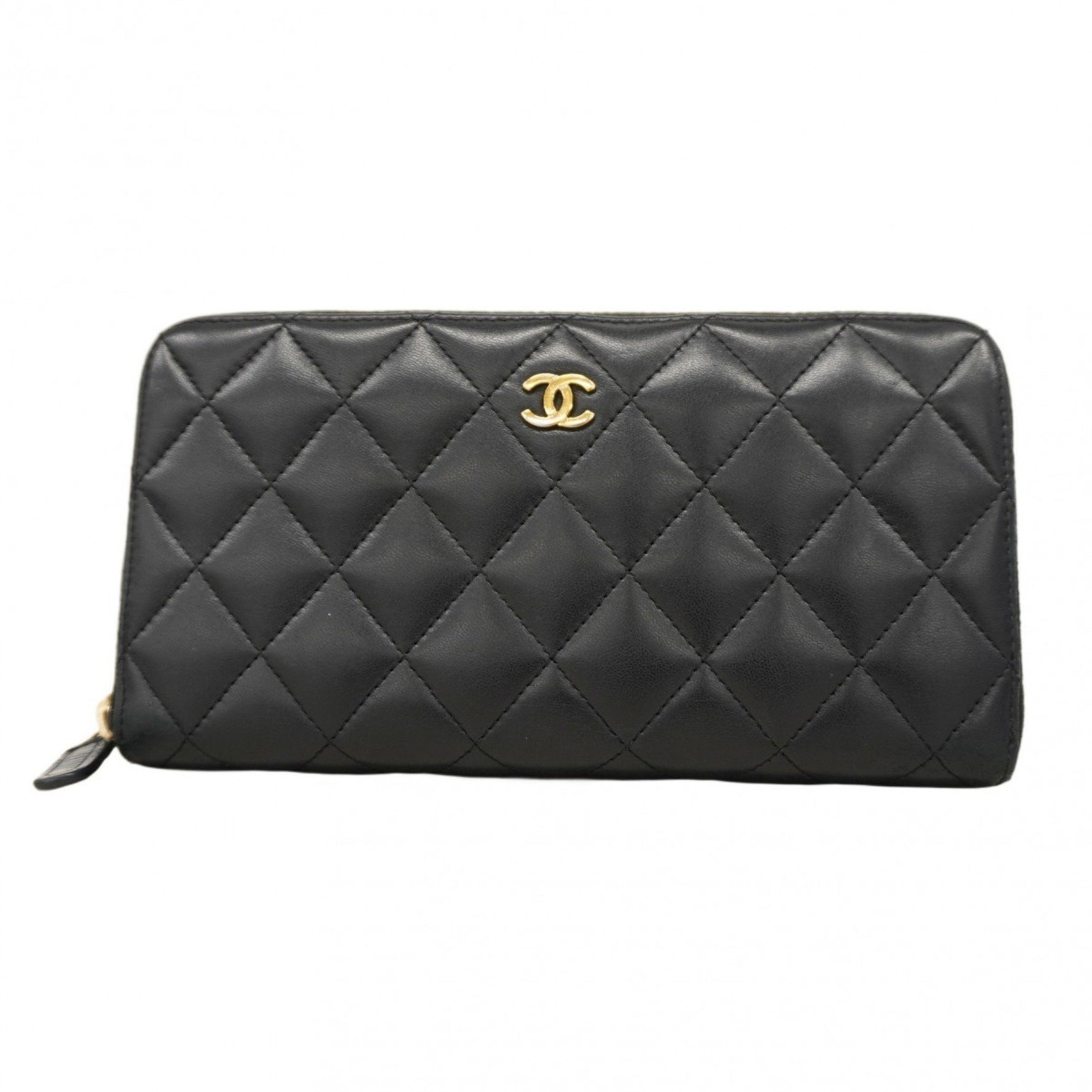 Chanel Matelasse Long Wallet in Lambskin and Champagne