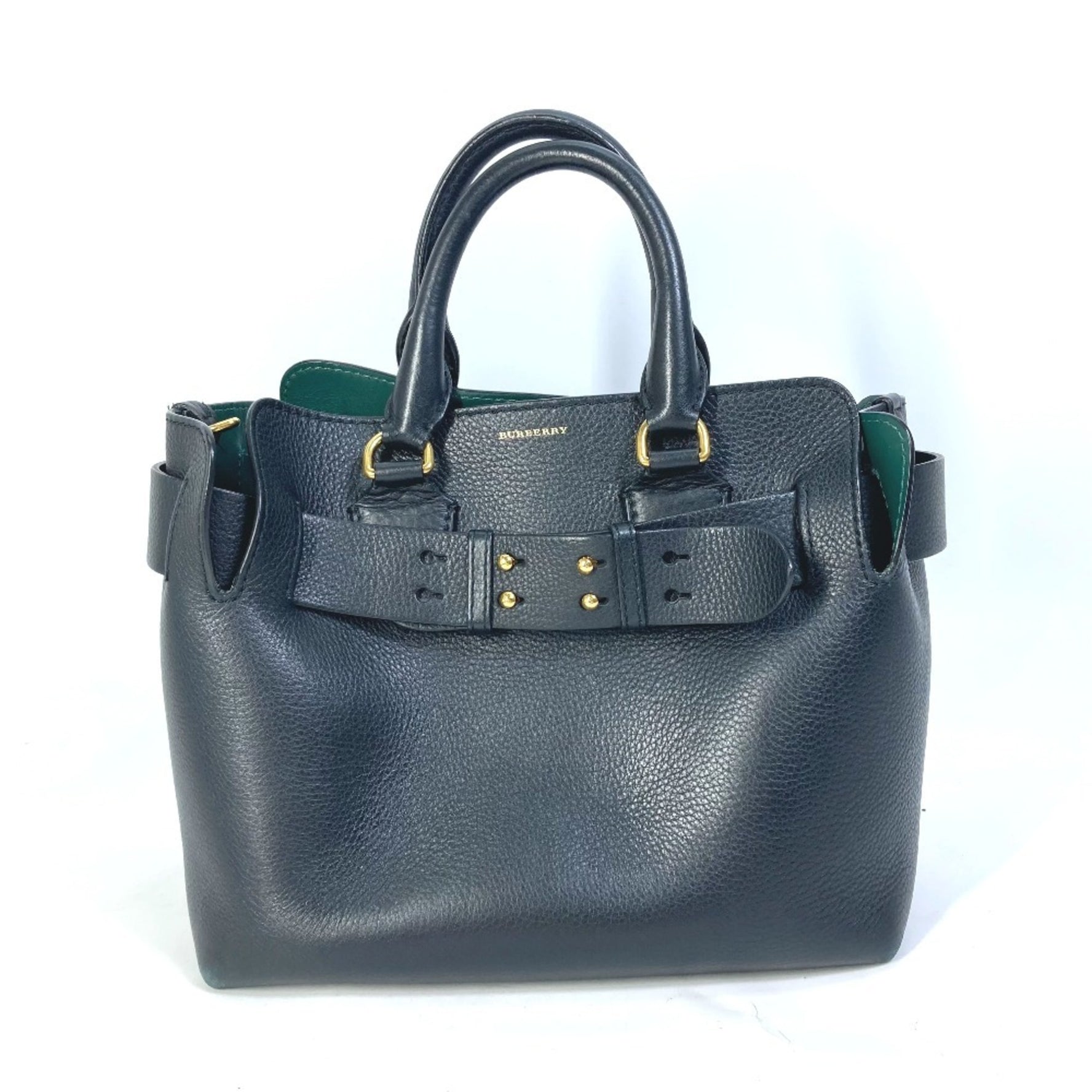 BURBERRY Handbag Logo Belt Bag Shoulder Leather Black