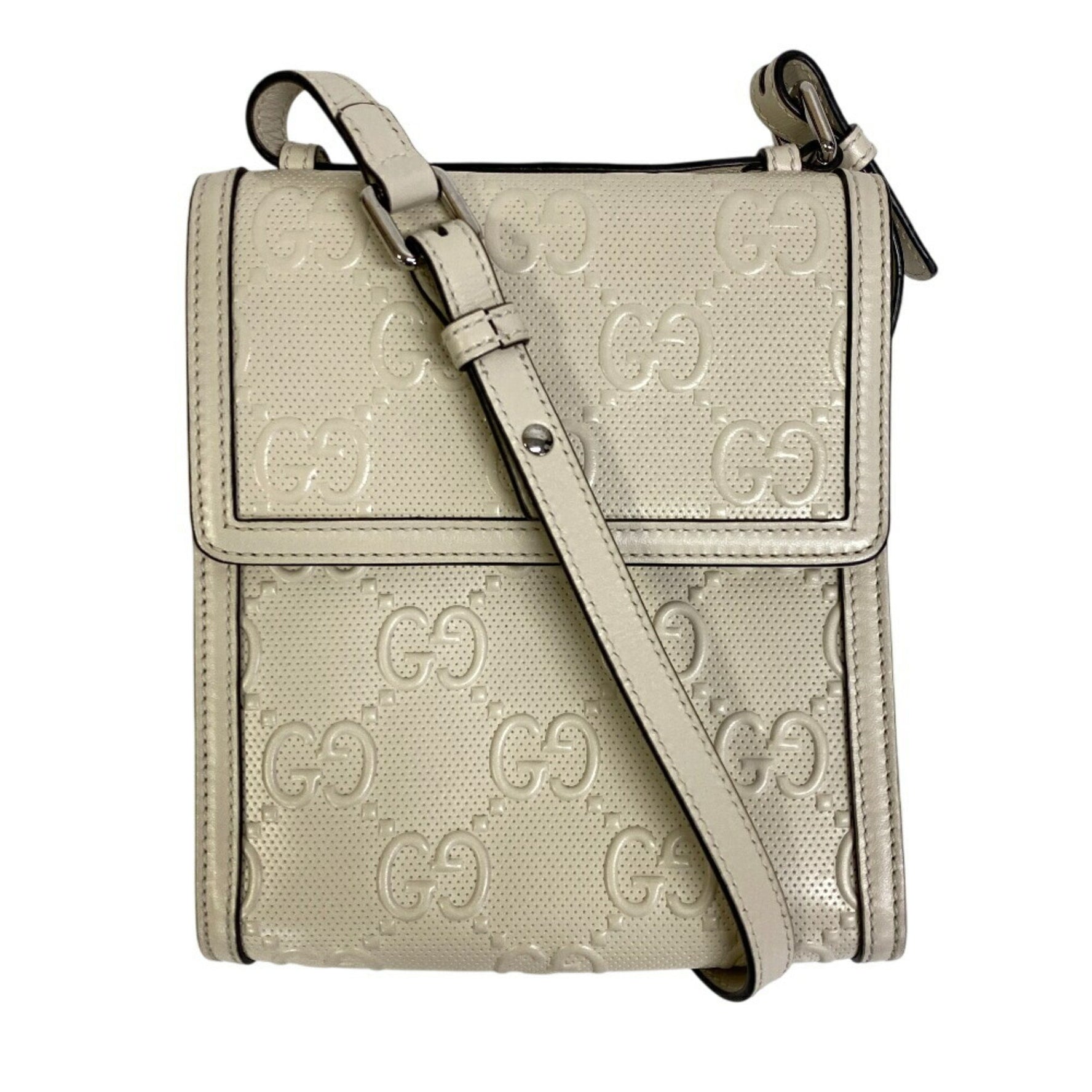 GUCCI GG Embossed Shoulder Bag, Unisex
