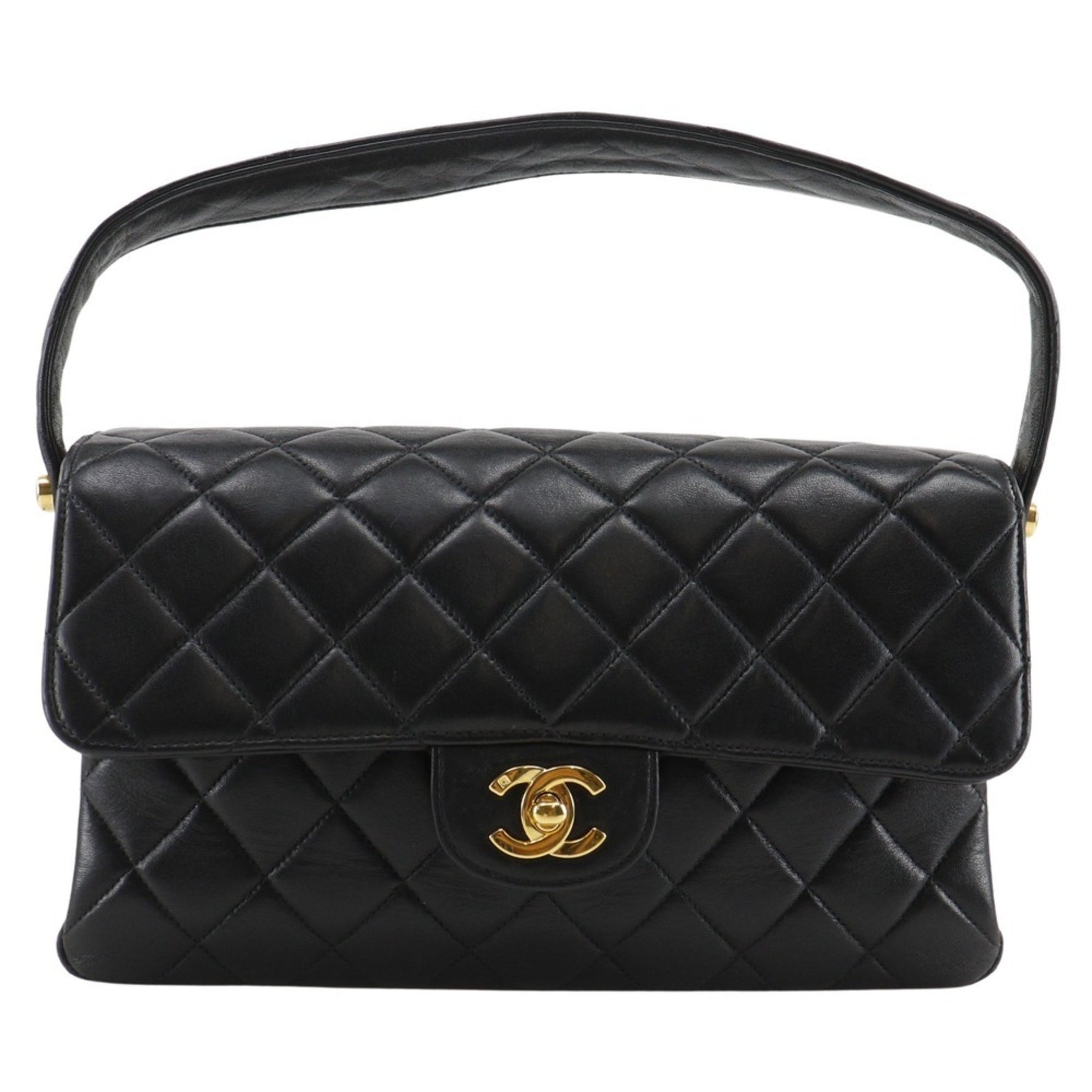 CHANEL Double-Face Handbag, Matelasse Lambskin, Turnlock