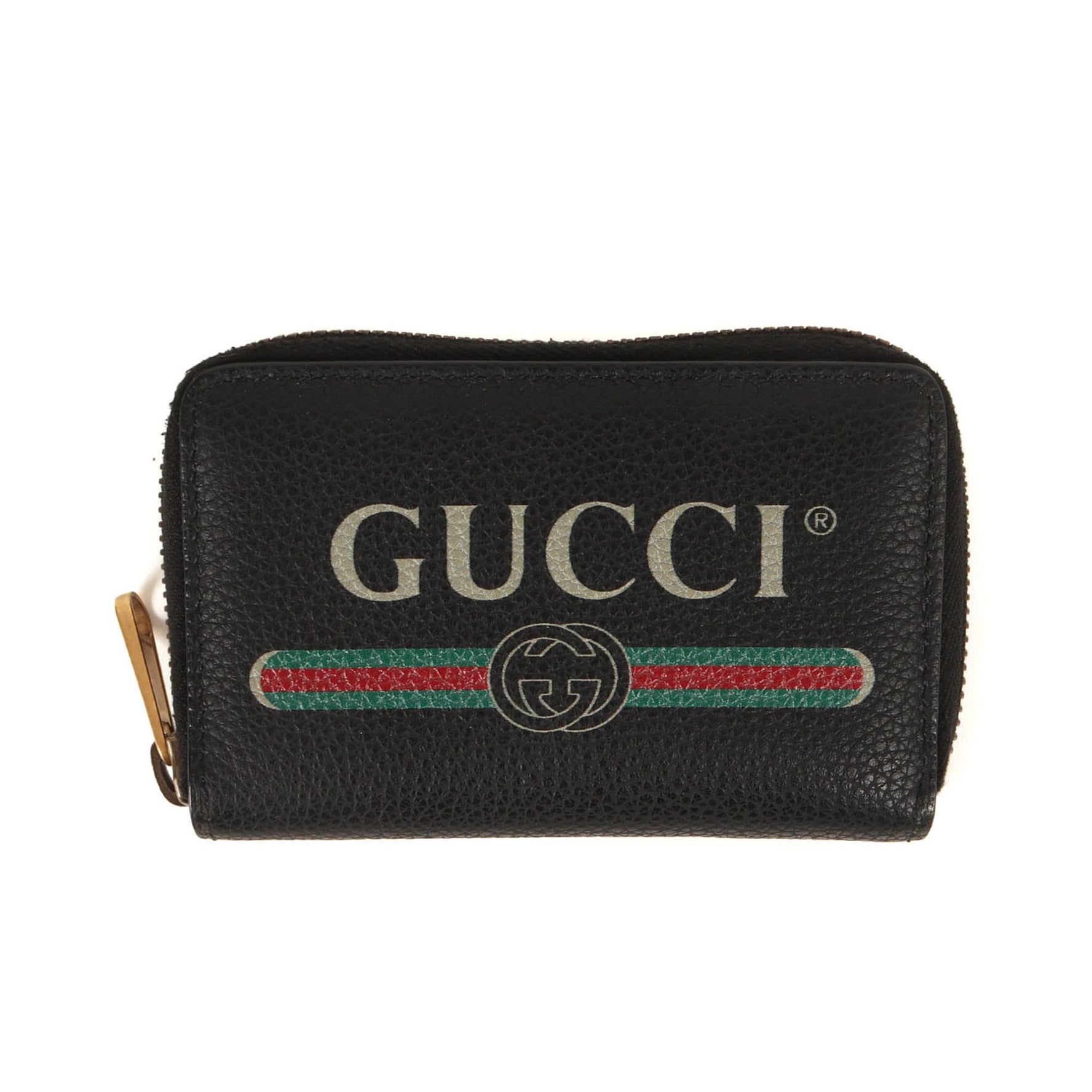 GUCCI Leather Round Zip Card Case
