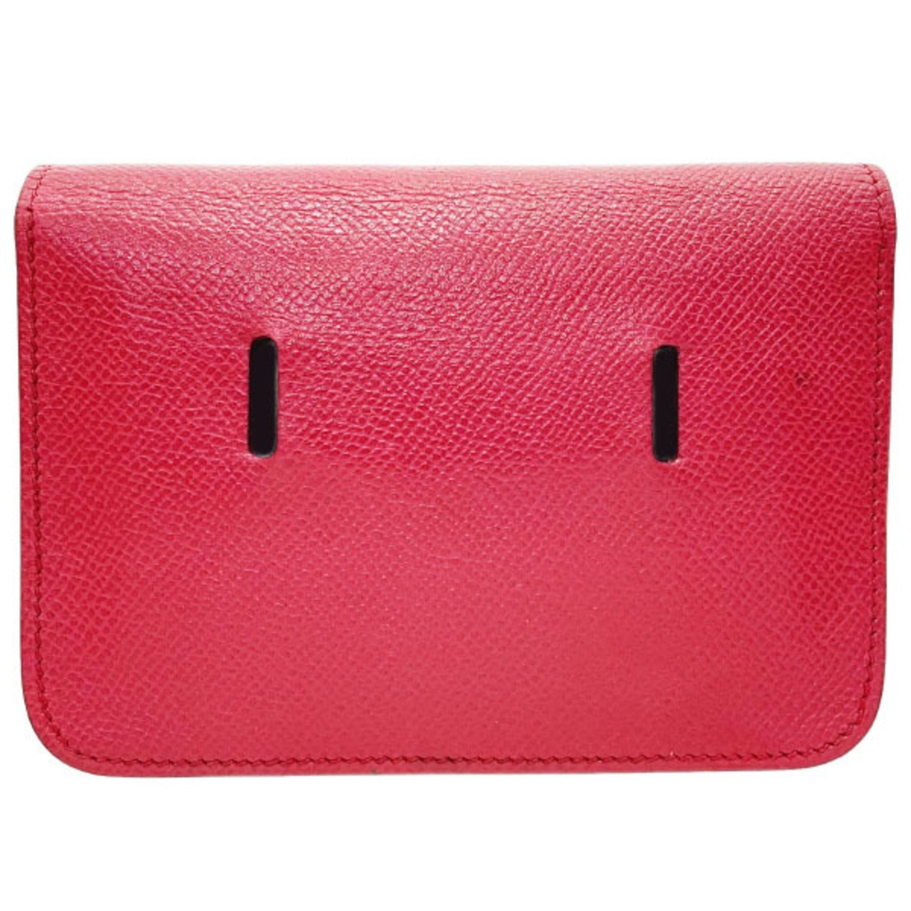 Hermes Pouch Pochette Green Leather Red HERMES Multi Waist Beltless AANN-14187