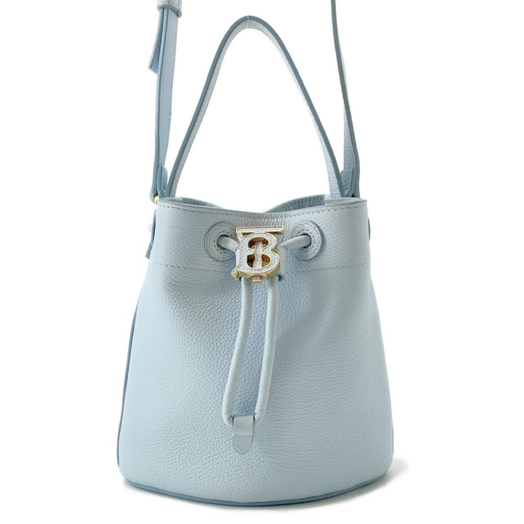 Burberry TB Bucket Drawstring Leather Handbag