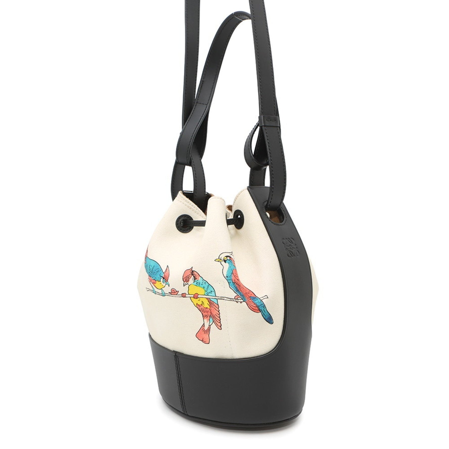 Loewe Shoulder Bag Balloon Canvas Leather Bird
