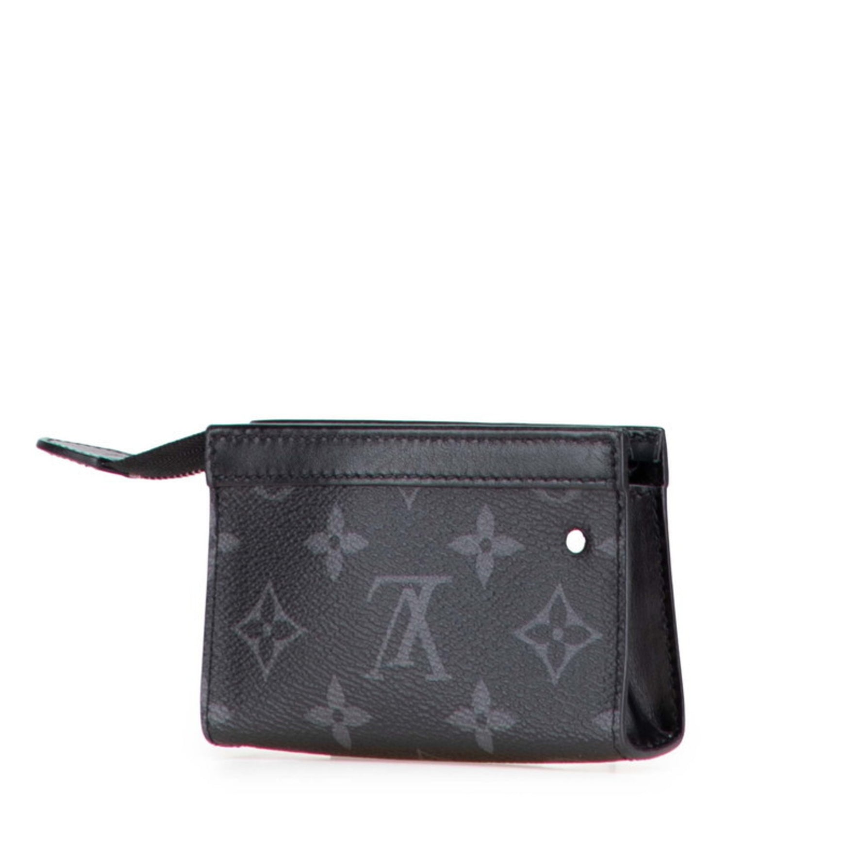 Louis Vuitton Monogram Eclipse Pochette Cle Voyage Coin Case PVC Leather