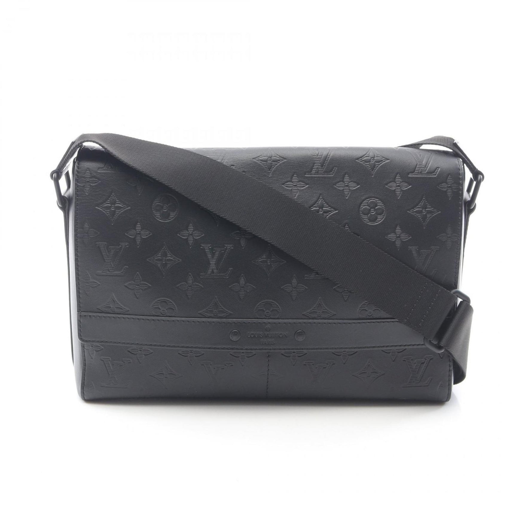 Louis Vuitton Sprinter Messenger Shoulder Bag in Monogram Shadow Leather, Black
