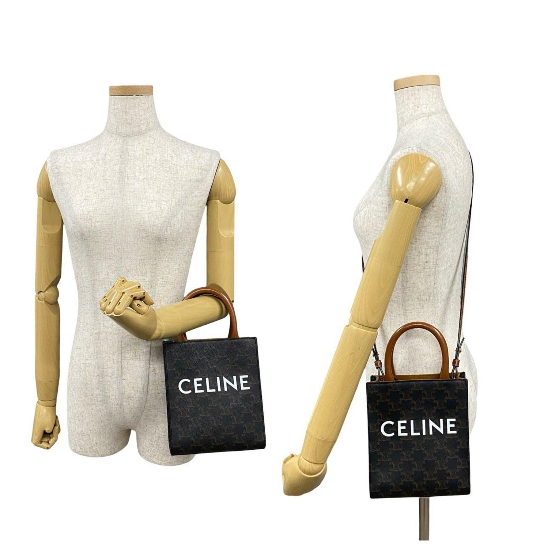 CELINE Vertical Cabas Mini Leather Handbag, Tote Bag, Shoulder