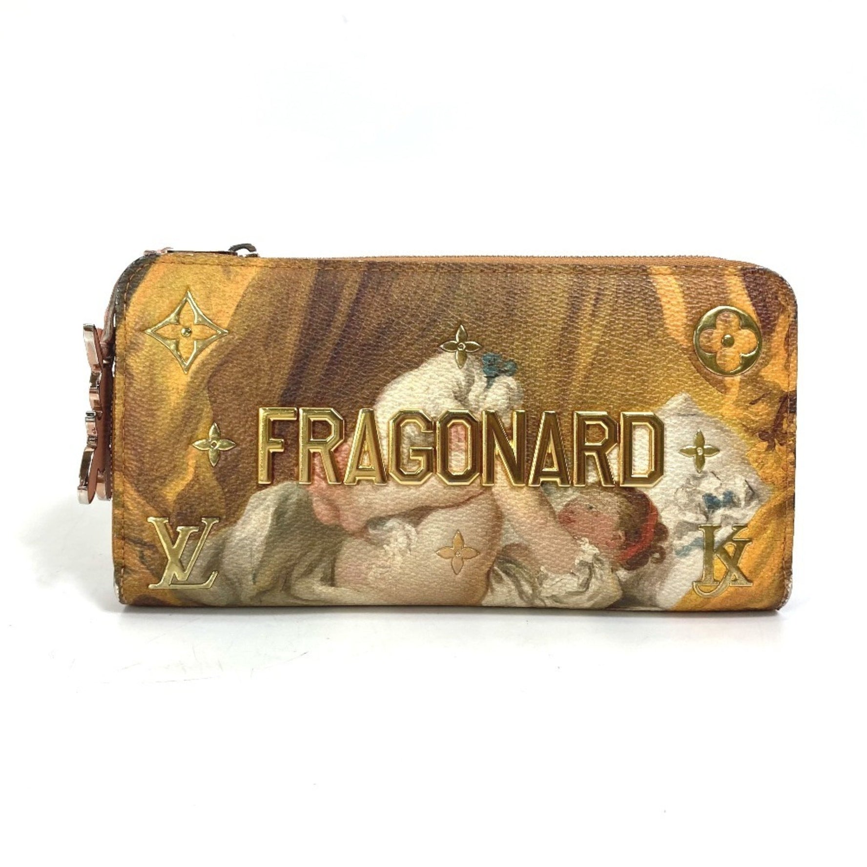 LOUIS VUITTON M64605 Monogram Certy Masters Collection Zippy Wallet, Fragonard Leather Long Women's, Pink